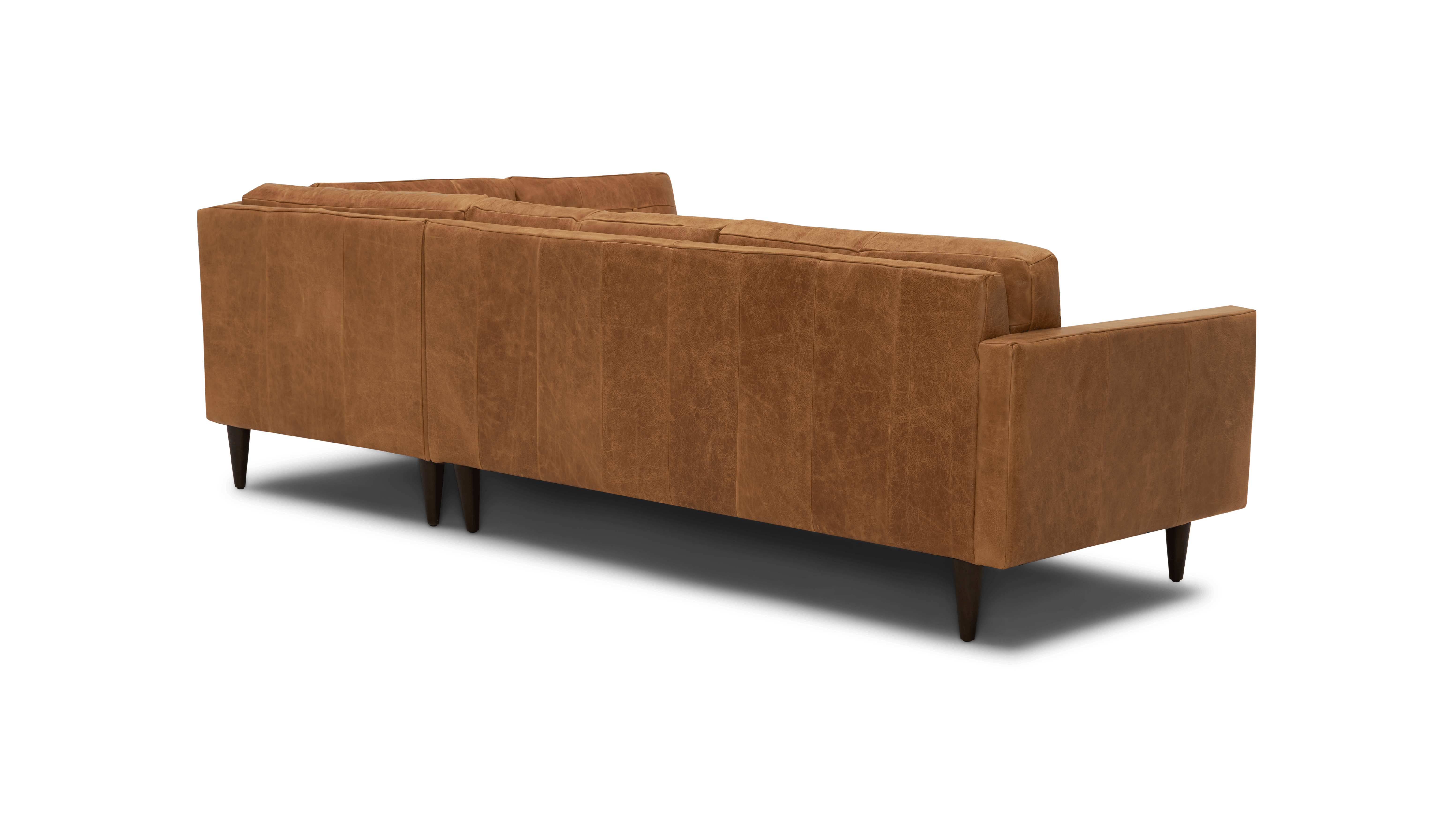 eliot leather sectional with bumper %282 piece%29 santiago cider