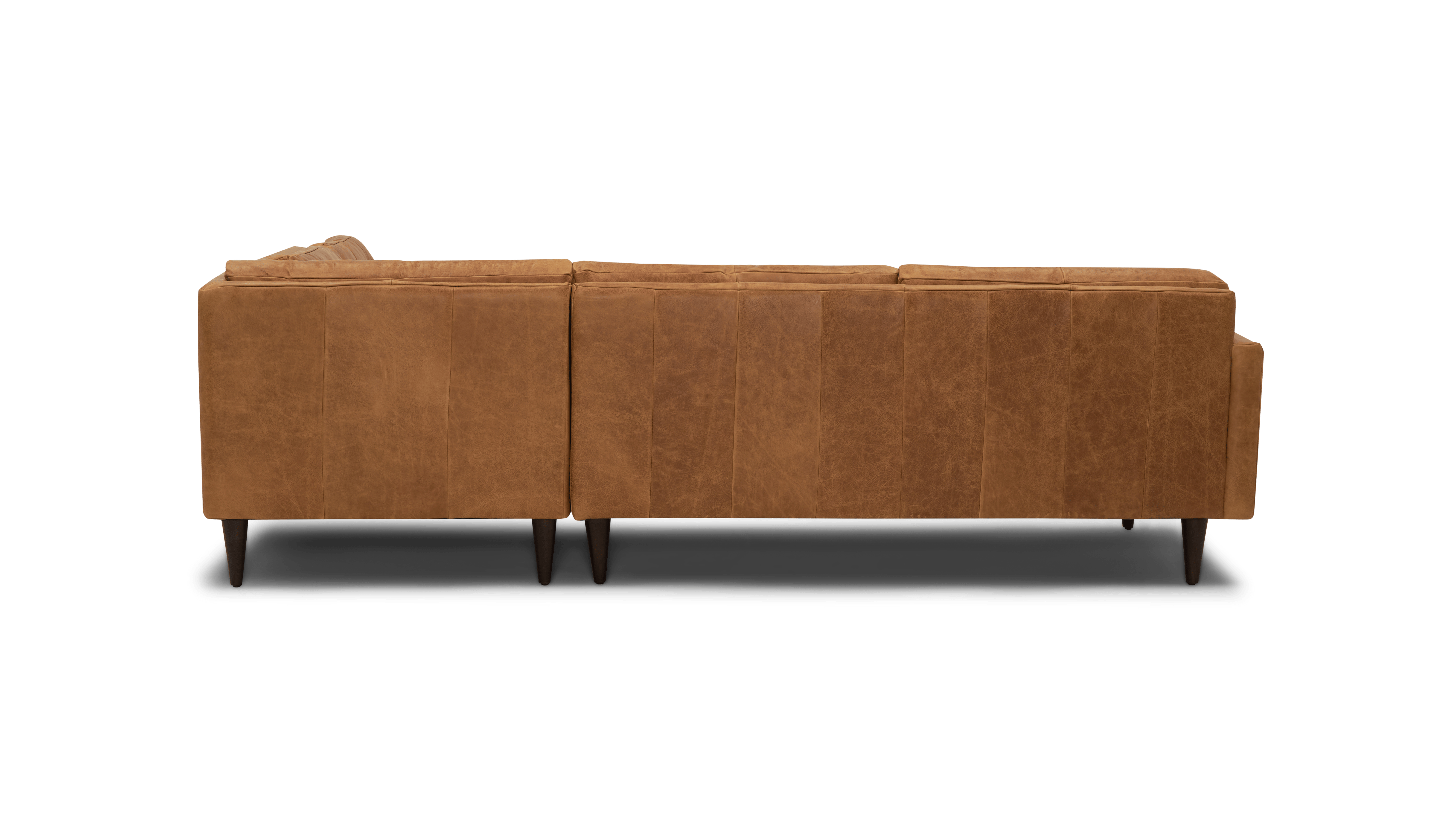 eliot leather sectional with bumper %282 piece%29 santiago cider