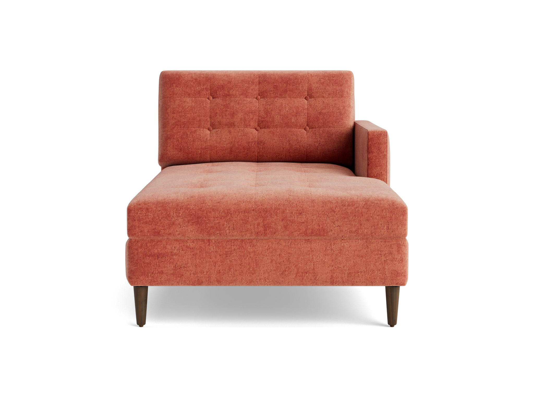 eliot single arm chaise plush terra rose