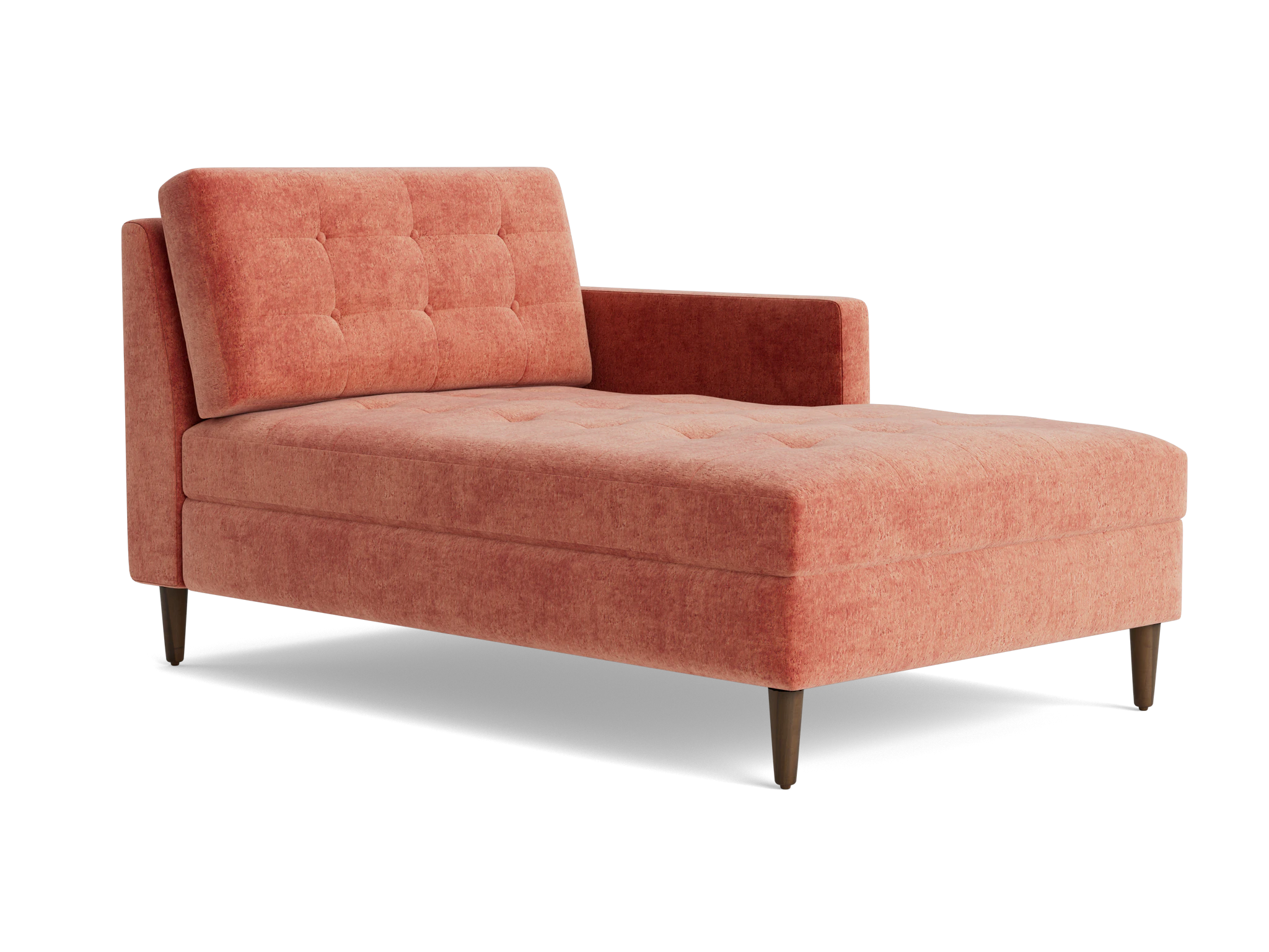eliot single arm chaise plush terra rose