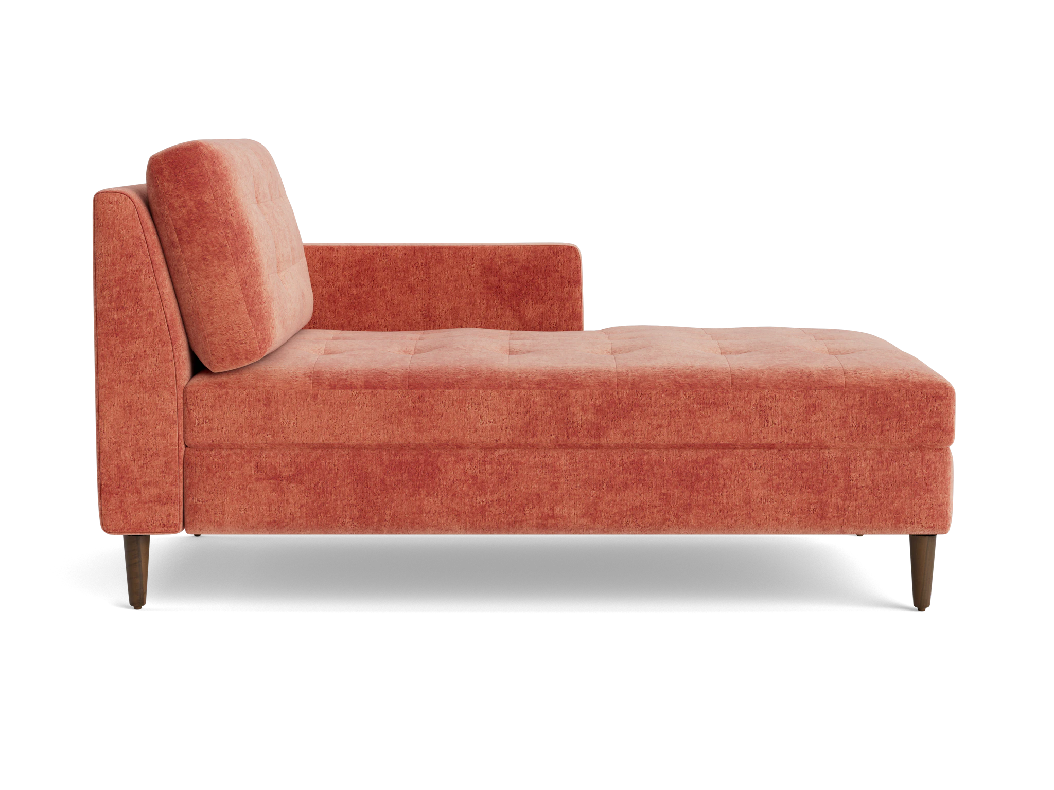 eliot single arm chaise plush terra rose