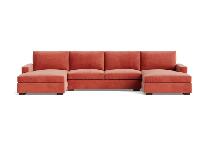 anton chaise sectional plush terra rose