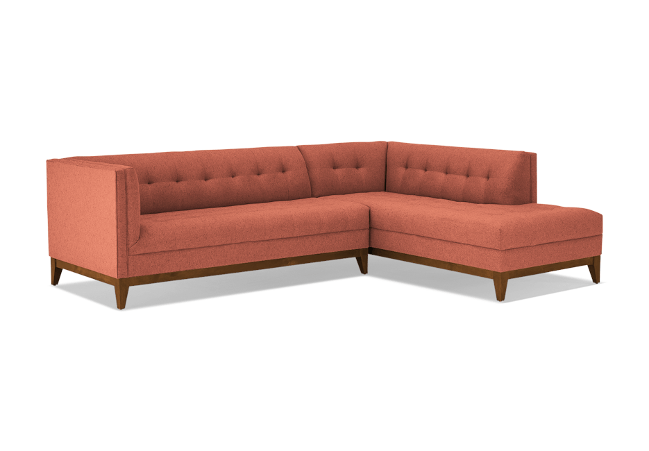 stowe sectional with bumper %282 piece%29 key largo coral