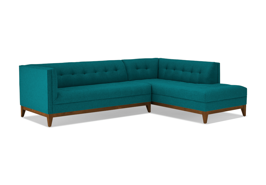 stowe sectional with bumper %282 piece%29 lucky turquoise