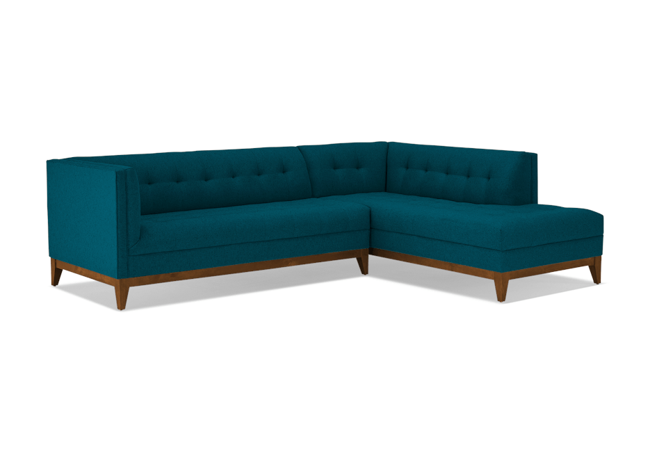 stowe sectional with bumper %282 piece%29 key largo zenith teal