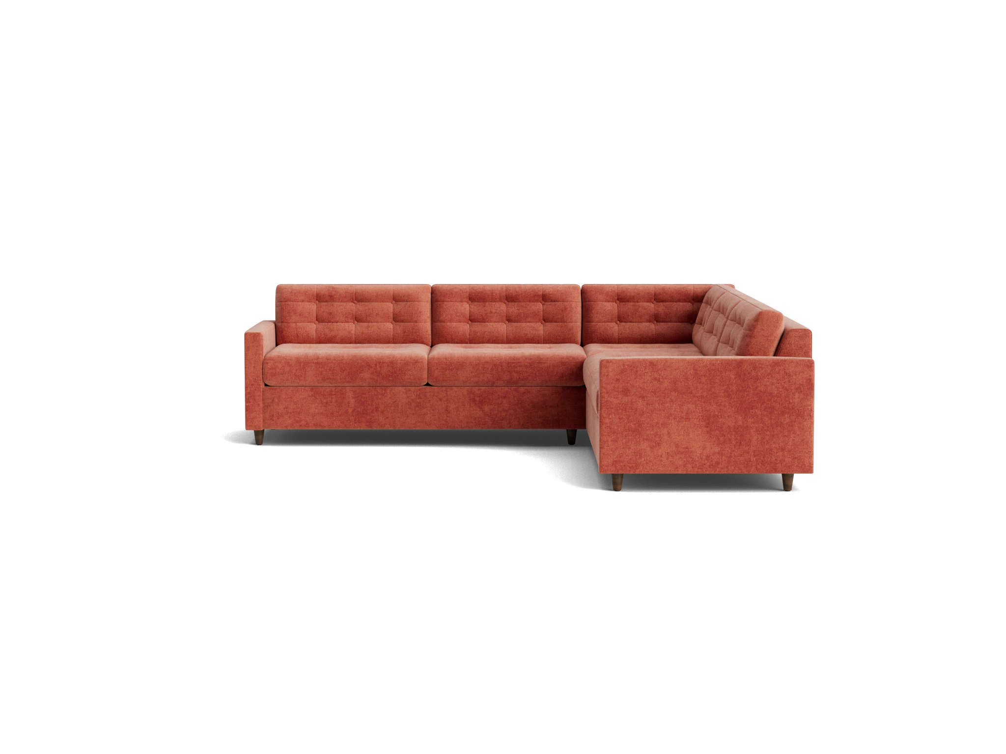 eliot corner sectional sleeper %283 piece%29 plush terra rose