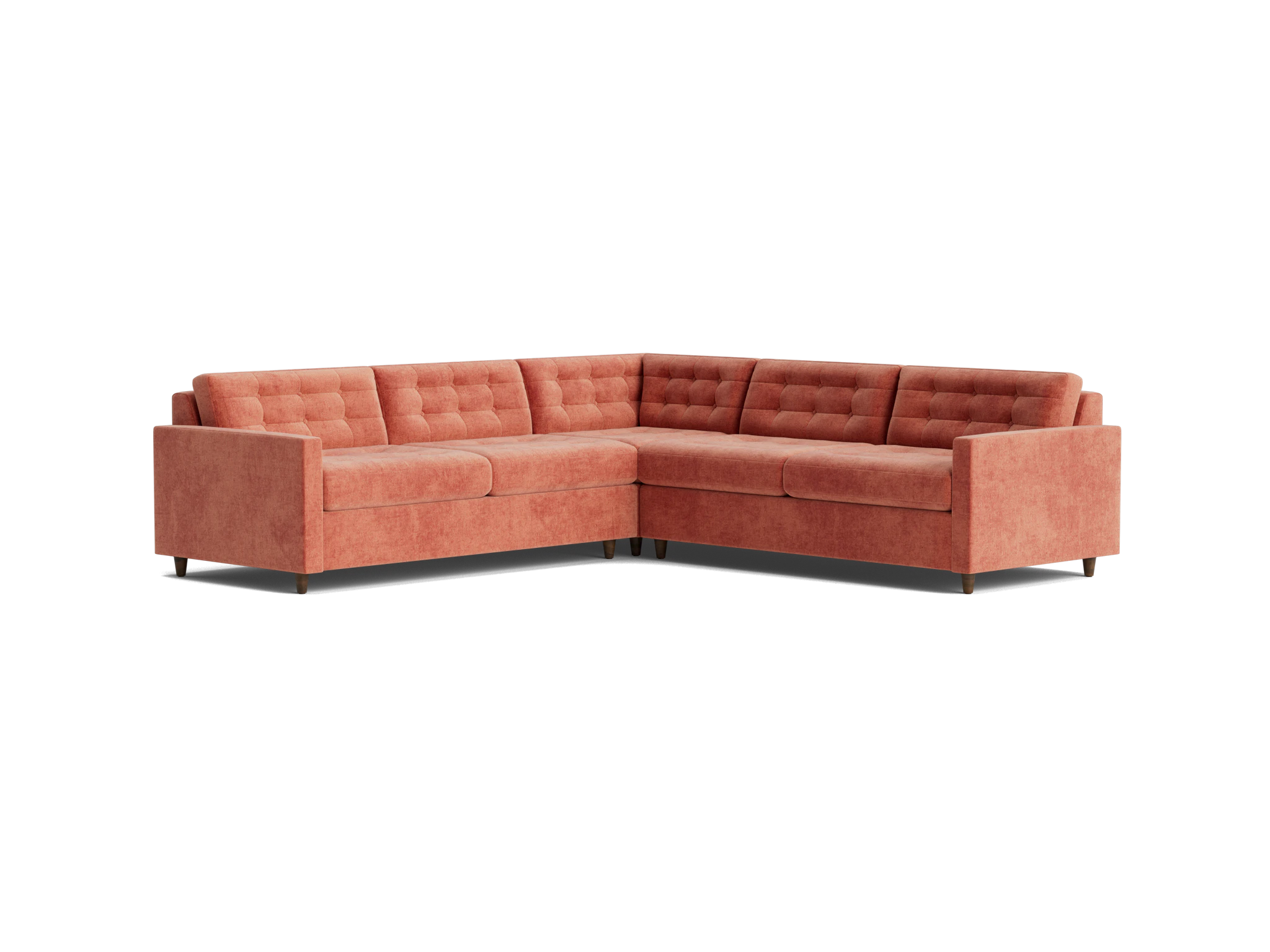 eliot corner sectional sleeper %283 piece%29 plush terra rose