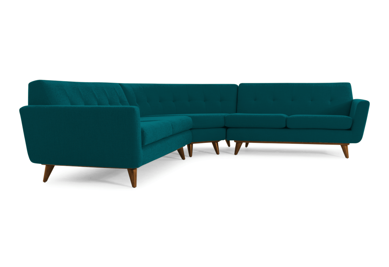 hughes round corner sectional %283 piece%29 lucky turquoise