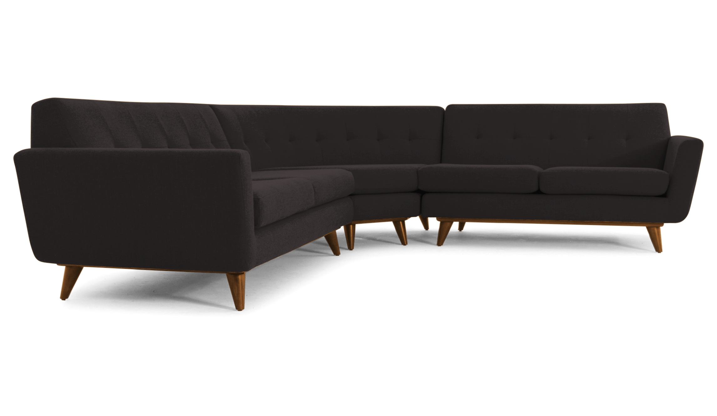 hughes round corner sectional %283 piece%29 bentley pewter