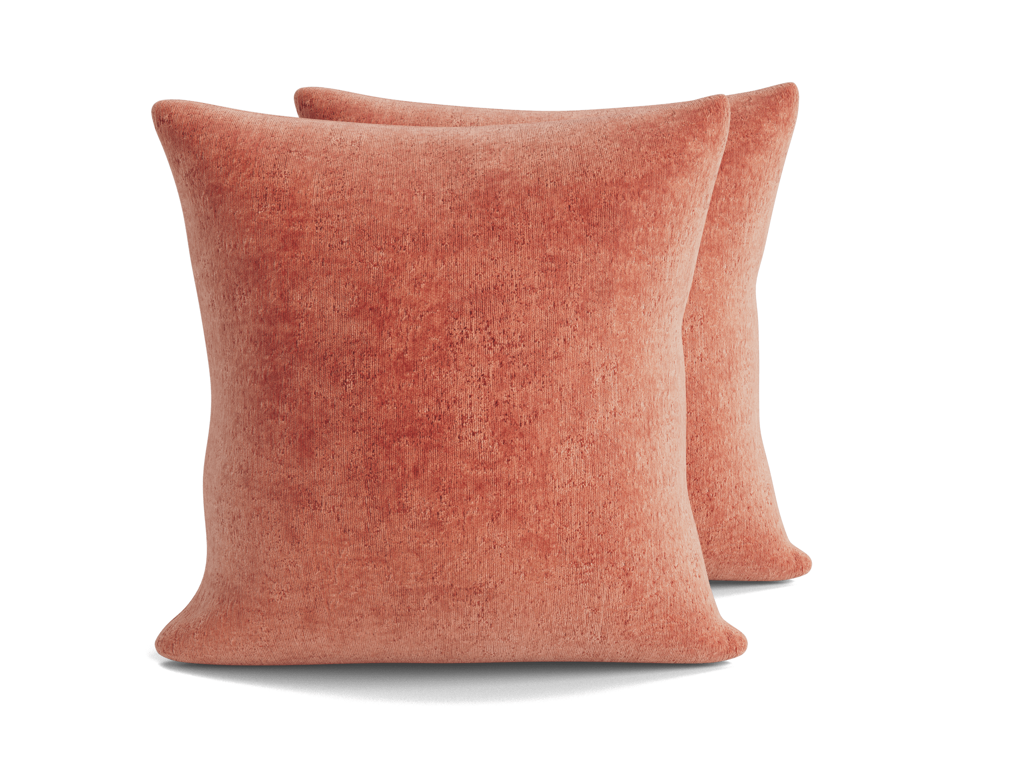 decorative knife edge pillows (set plush terra rose