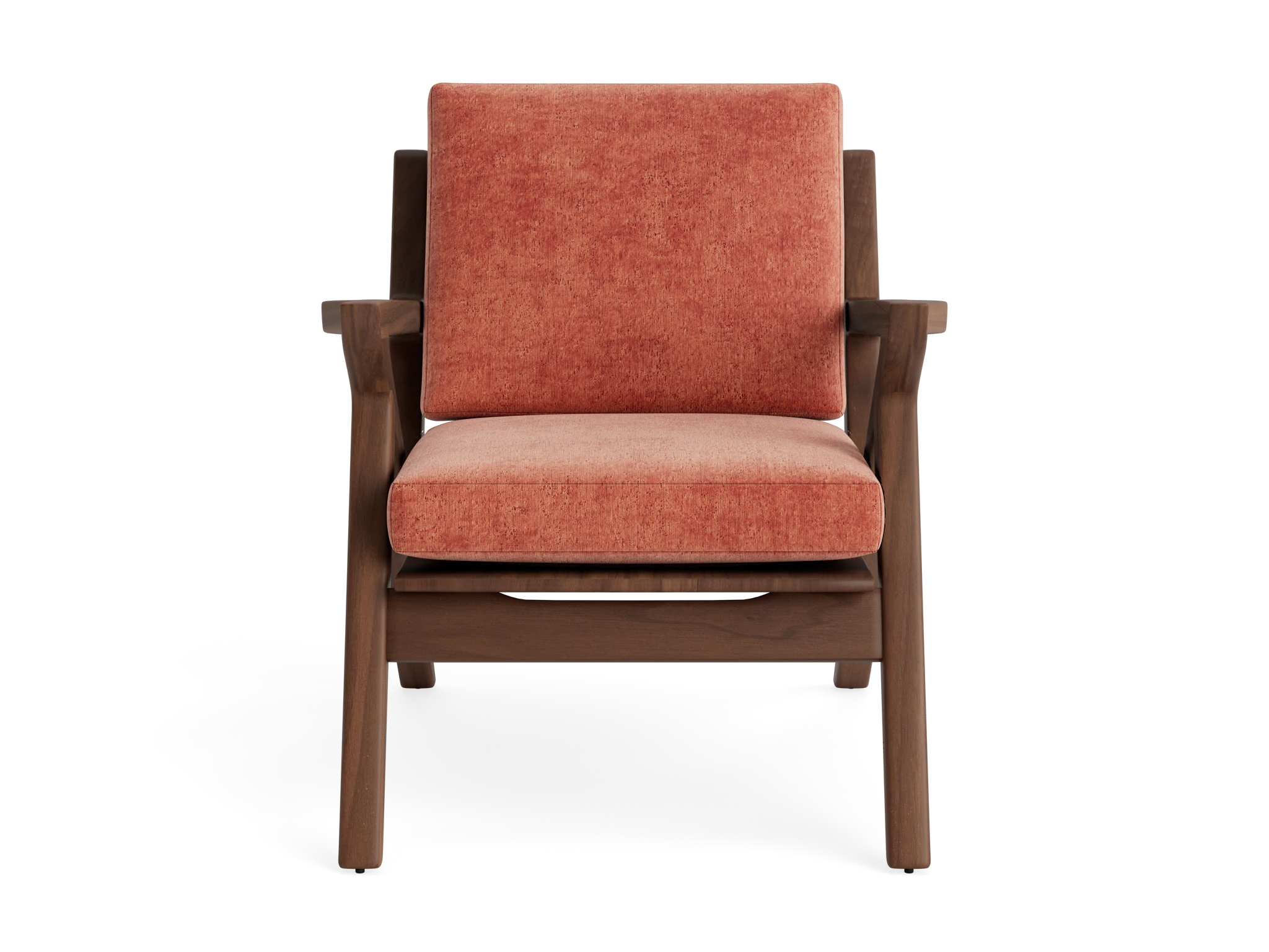 soto concave arm chair plush terra rose