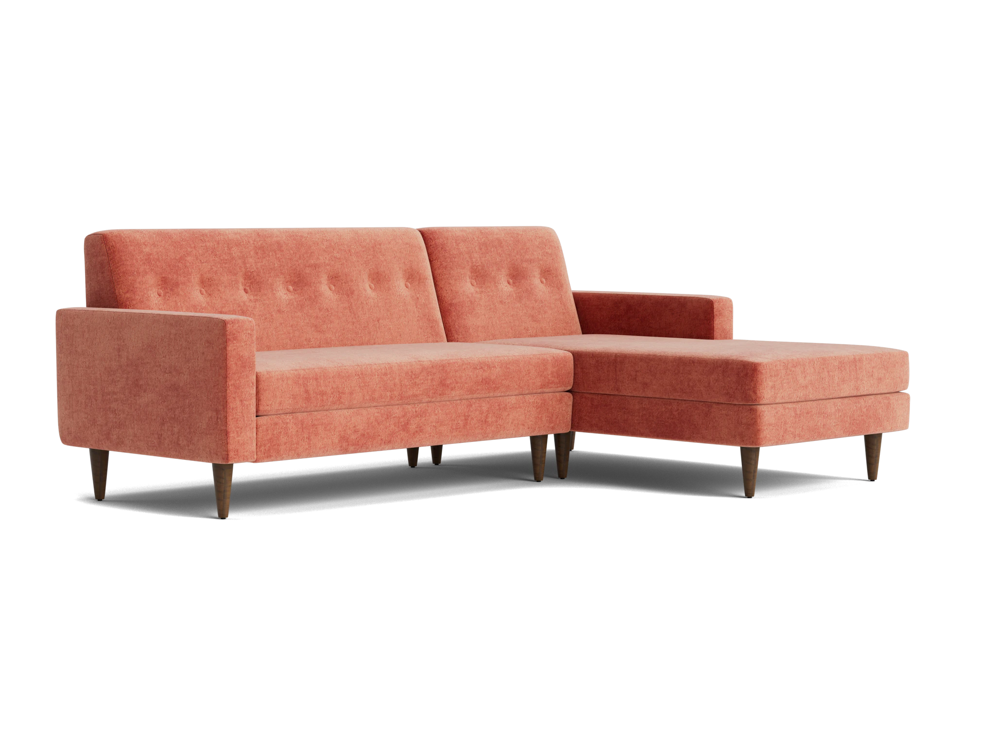 korver apartment sectional plush terra rose