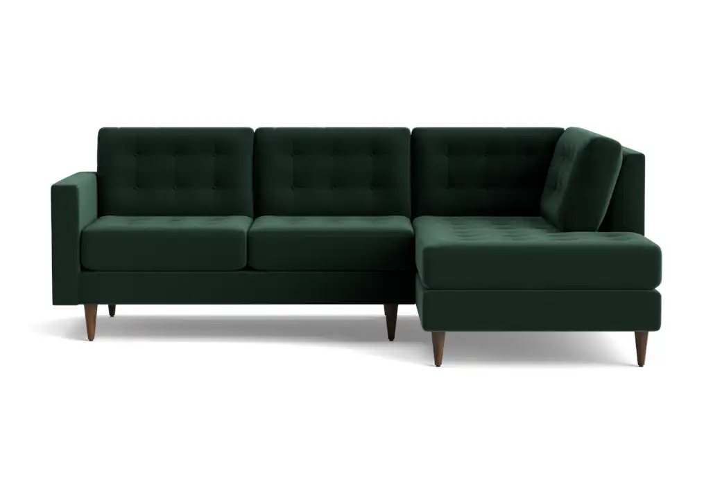eliot apartment sectional with bumper royale evergreen