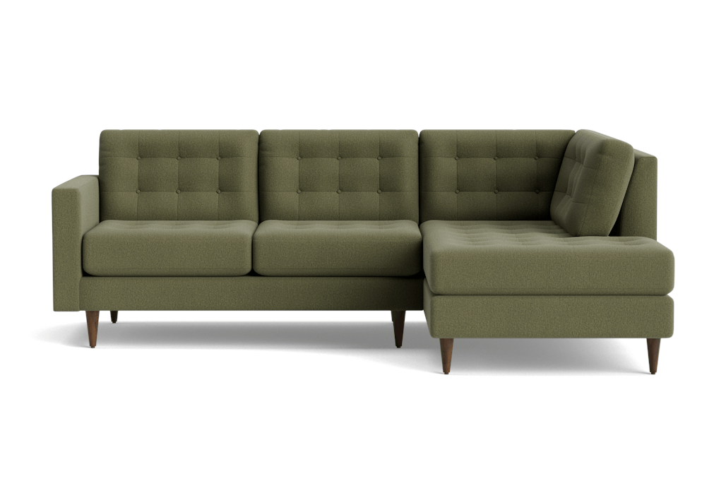 eliot apartment sectional with bumper faithful olive