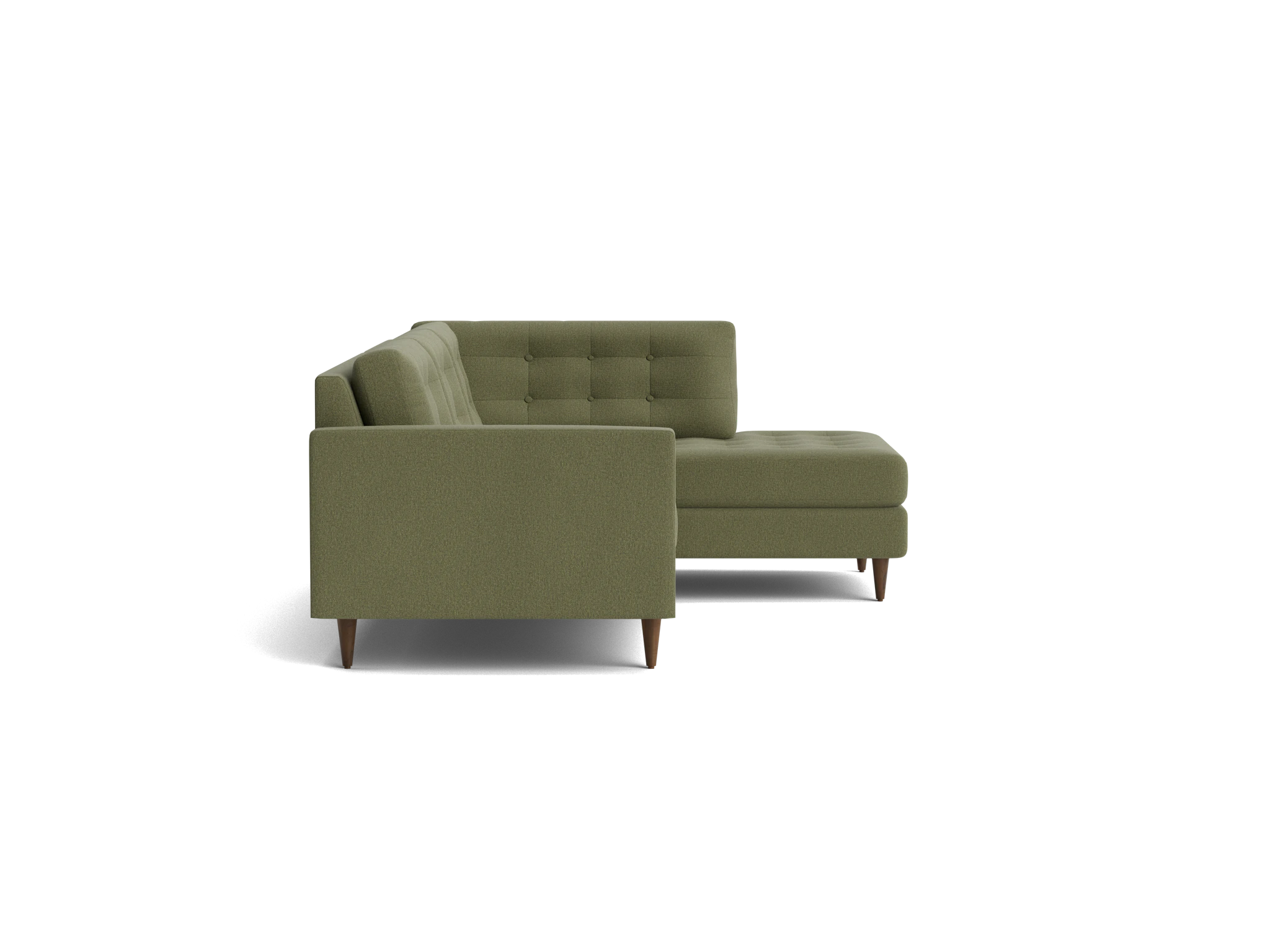 eliot apartment sectional with bumper faithful olive