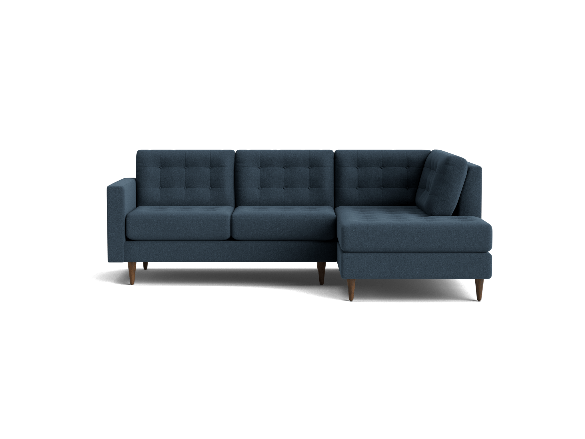 eliot apartment sectional with bumper faithful indigo
