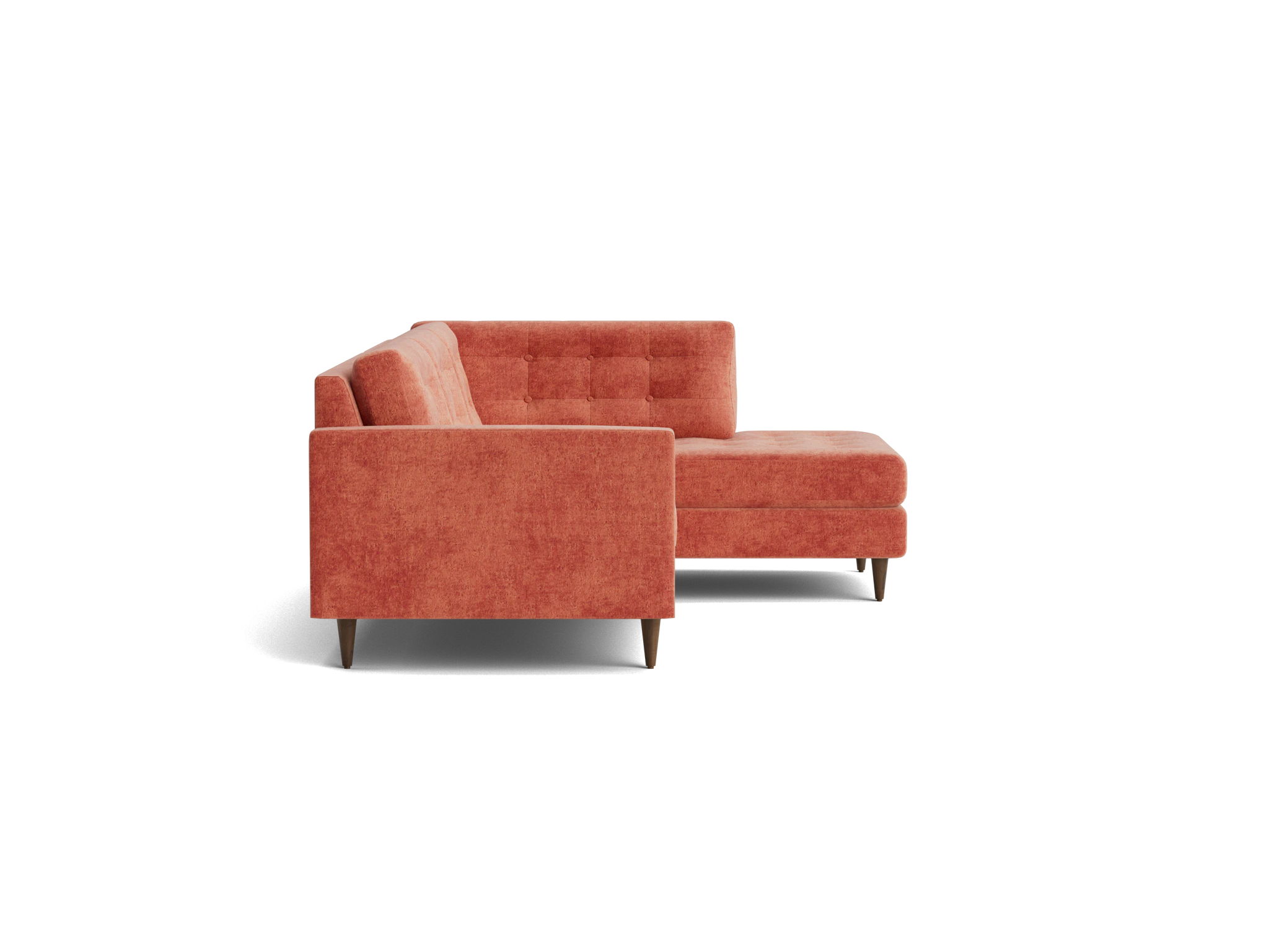 eliot apartment sectional with bumper plush terra rose