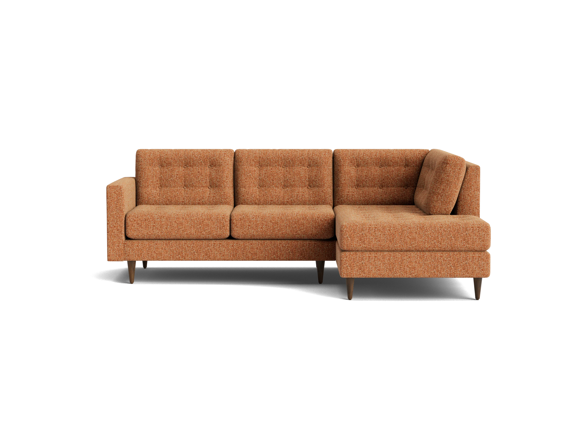 eliot apartment sectional with bumper bungalow pantone glazed ginger