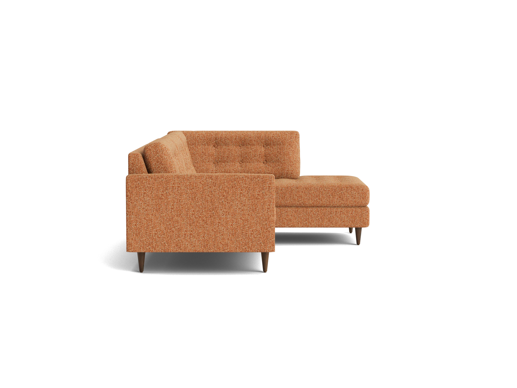 eliot apartment sectional with bumper bungalow pantone glazed ginger