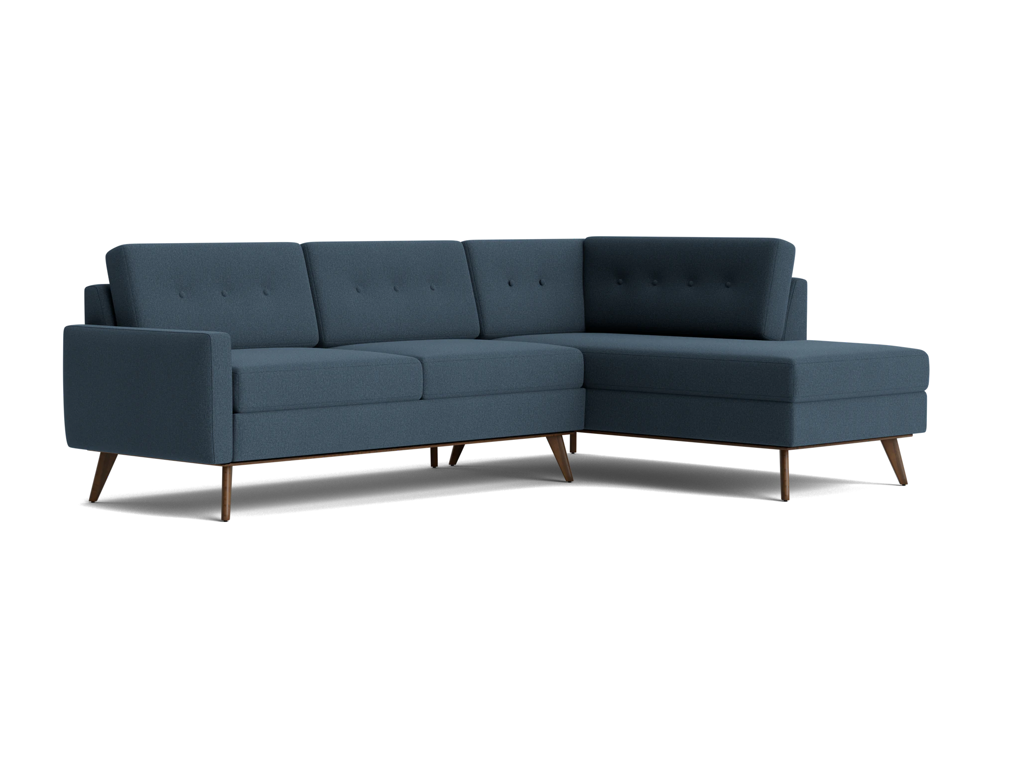 hopson apartment sectional with bumper faithful indigo