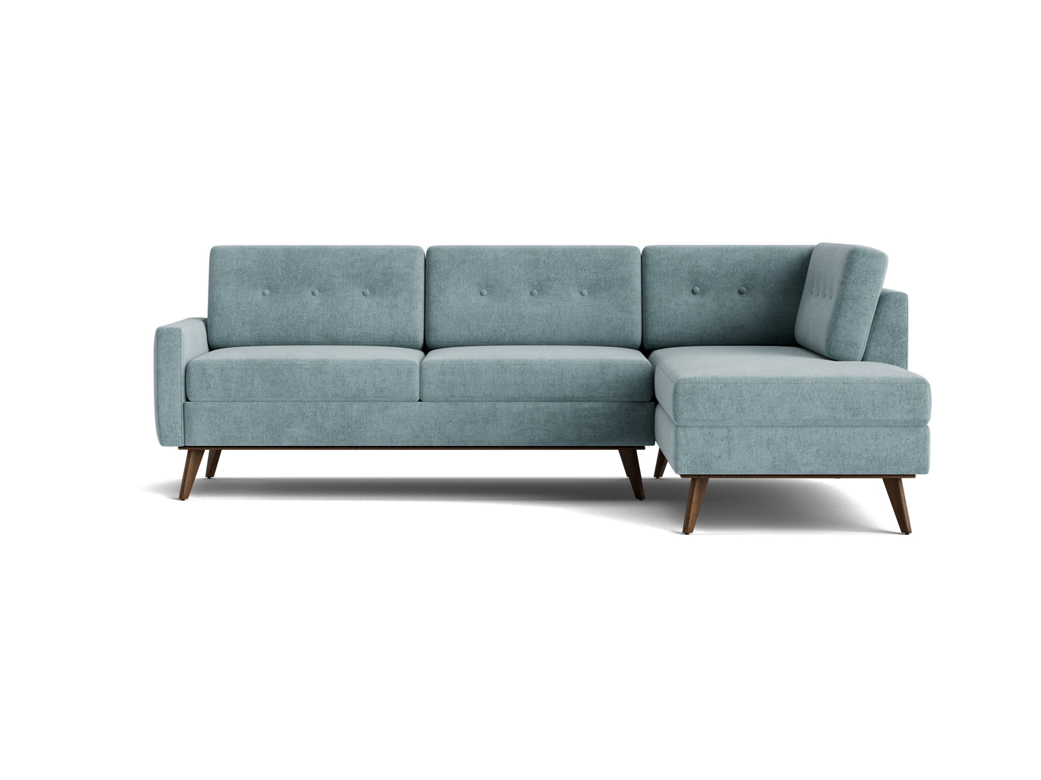 hopson apartment sectional with bumper plush mist