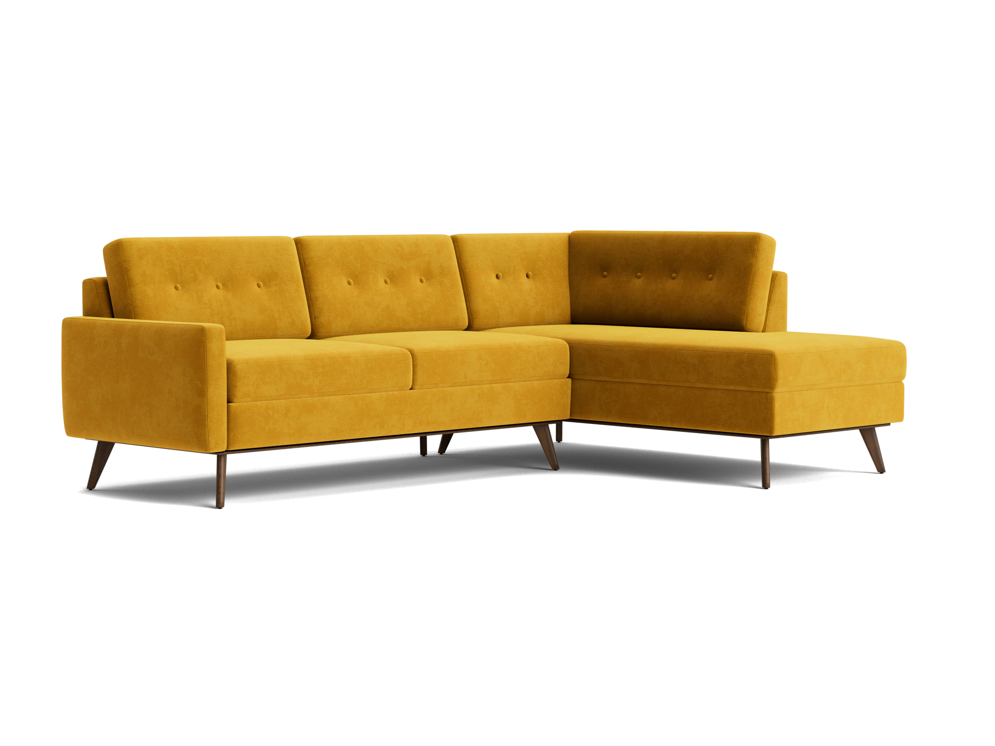 hopson apartment sectional with bumper harper amber gold