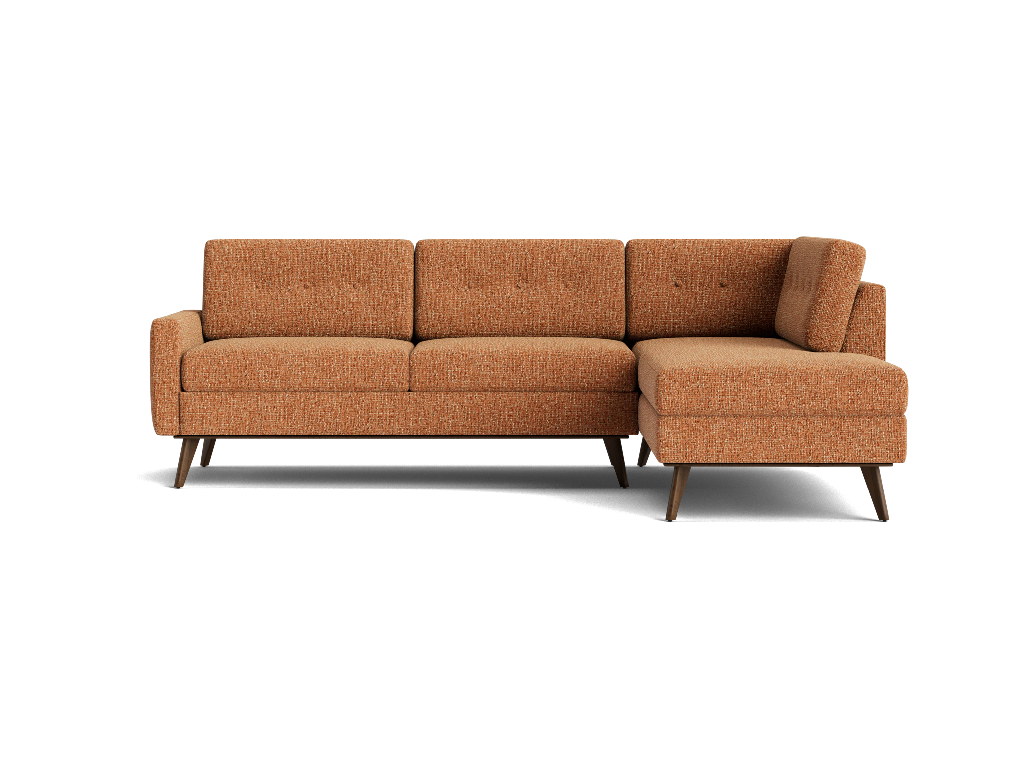 hopson apartment sectional with bumper bungalow pantone glazed ginger