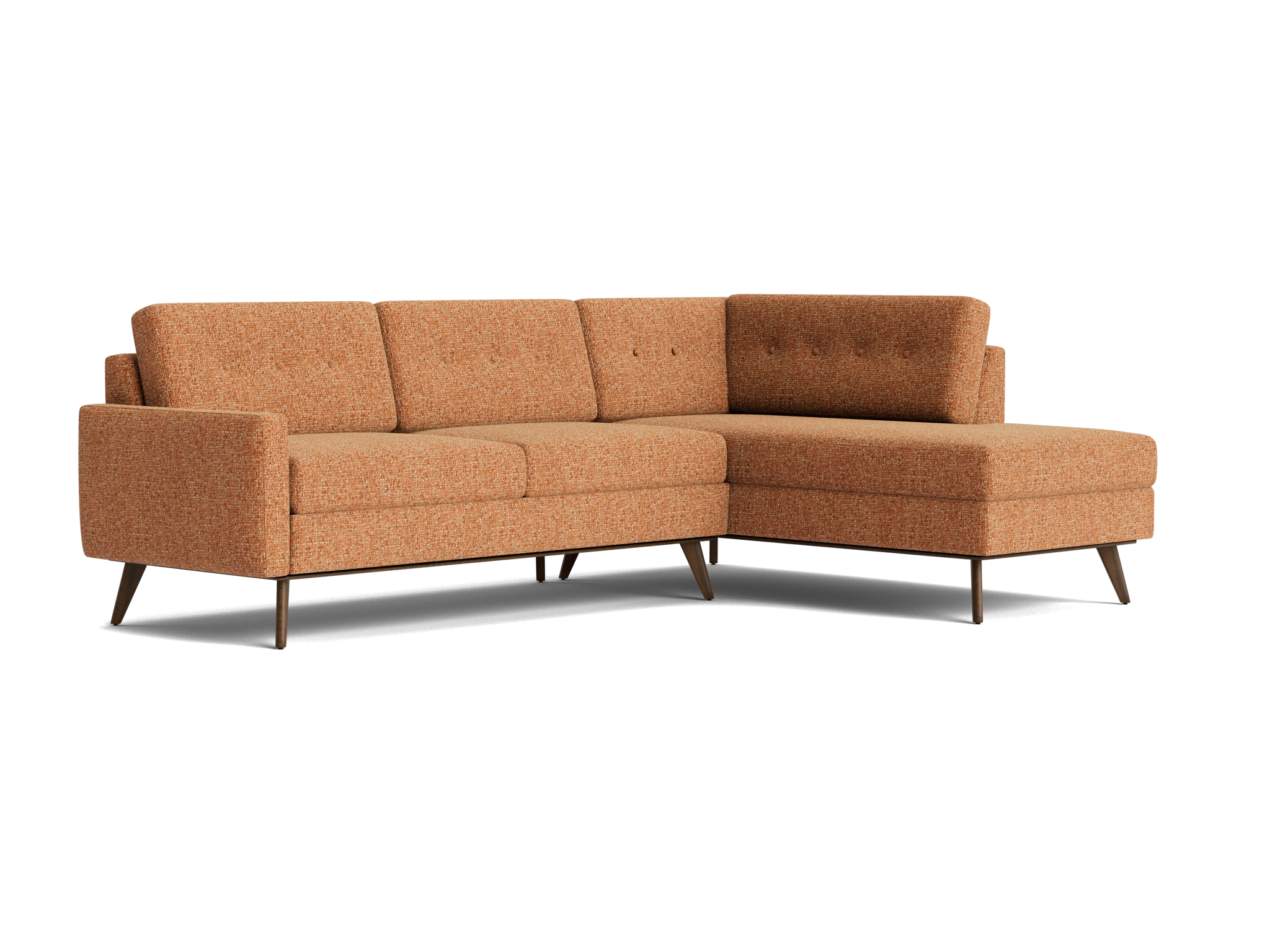 hopson apartment sectional with bumper bungalow pantone glazed ginger