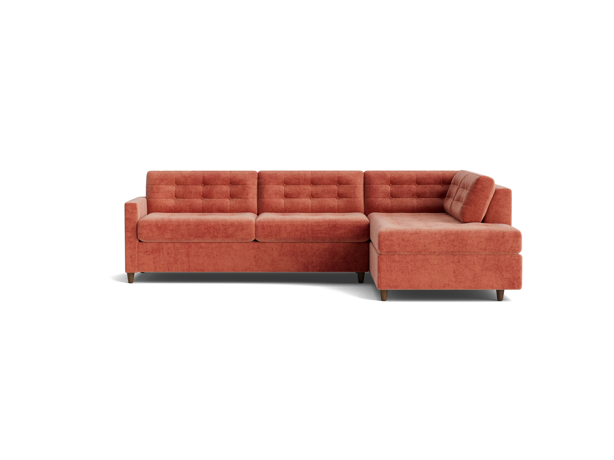 eliot bumper sleeper sectional plush terra rose