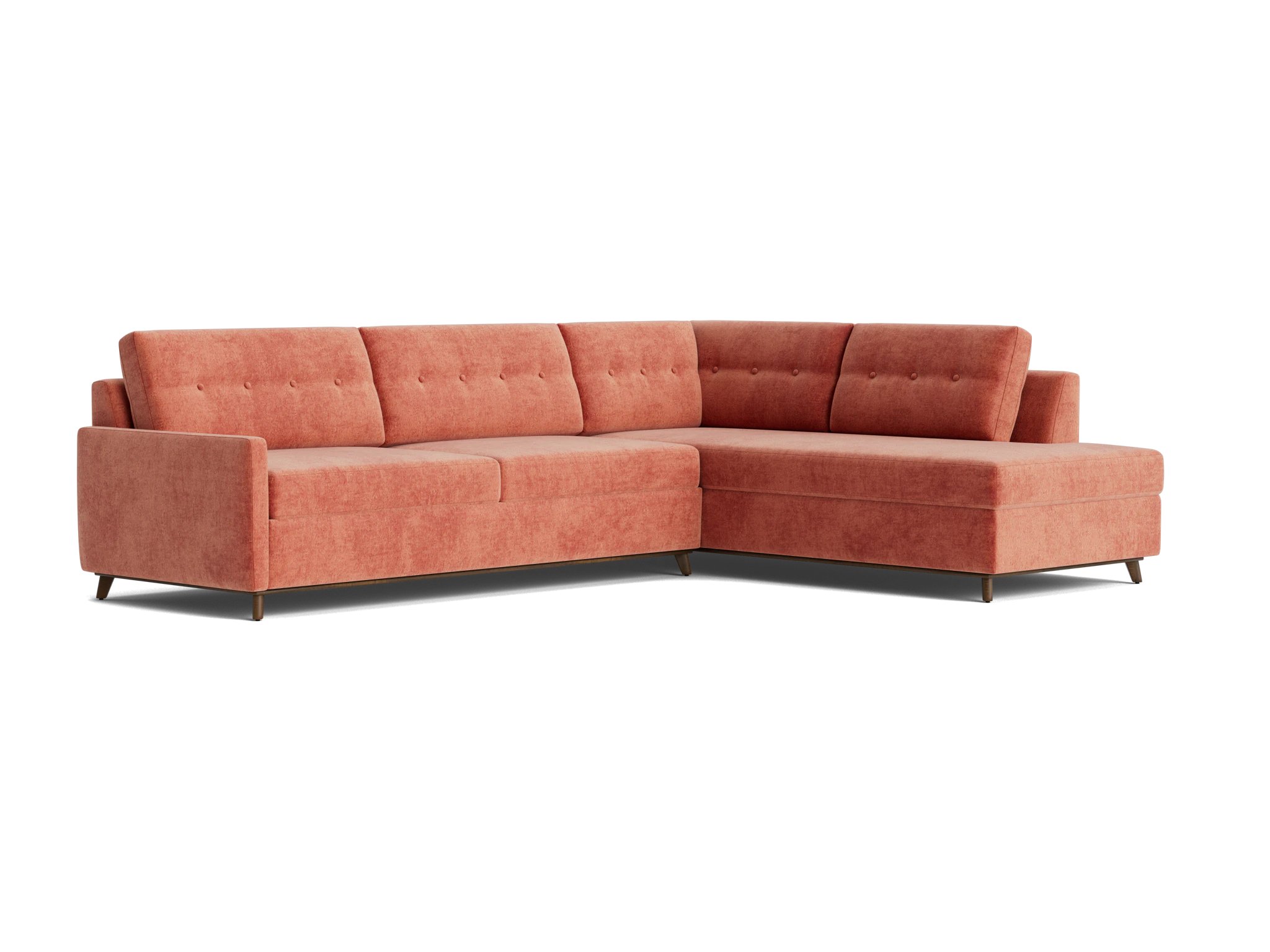 hopson bumper sleeper sectional plush terra rose