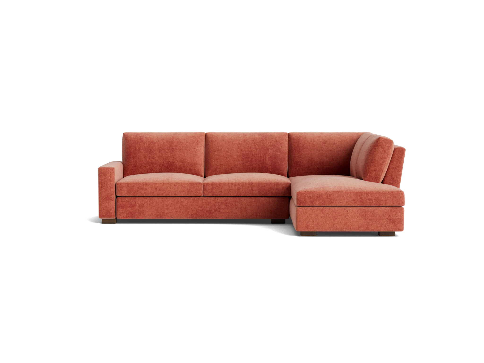 anton sectional with bumper %282 piece%29 plush terra rose
