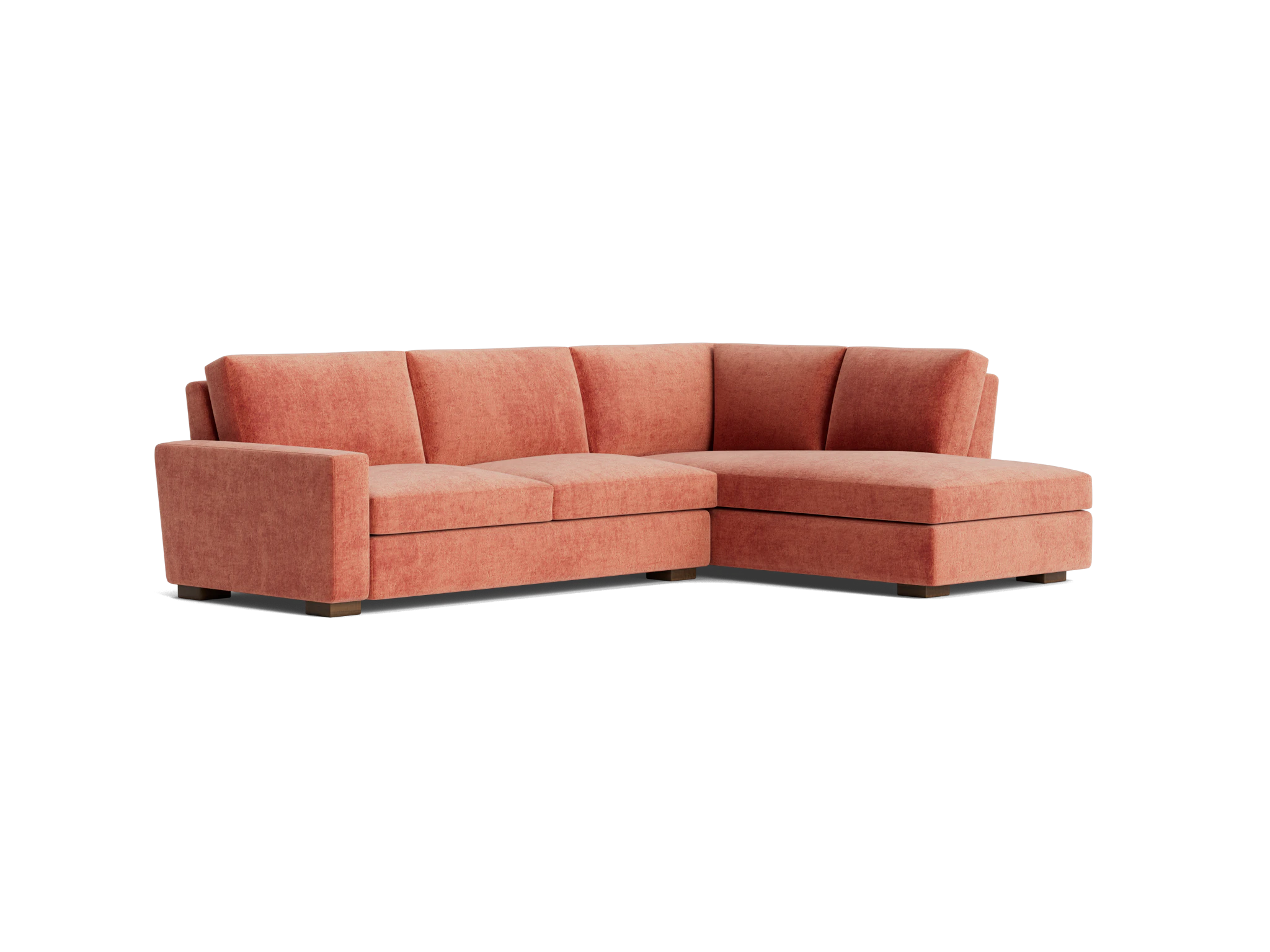 anton sectional with bumper %282 piece%29 plush terra rose