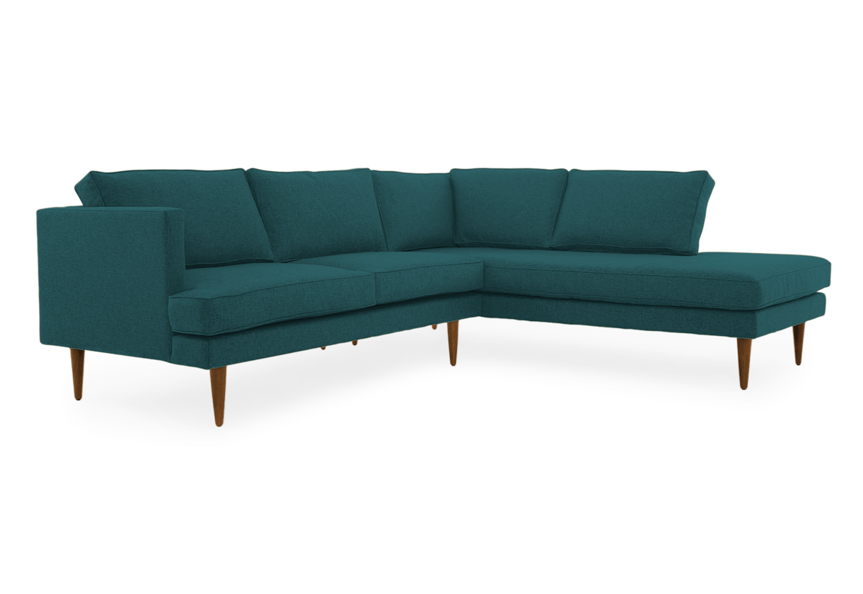 preston sectional with bumper %282 piece%29 royale peacock