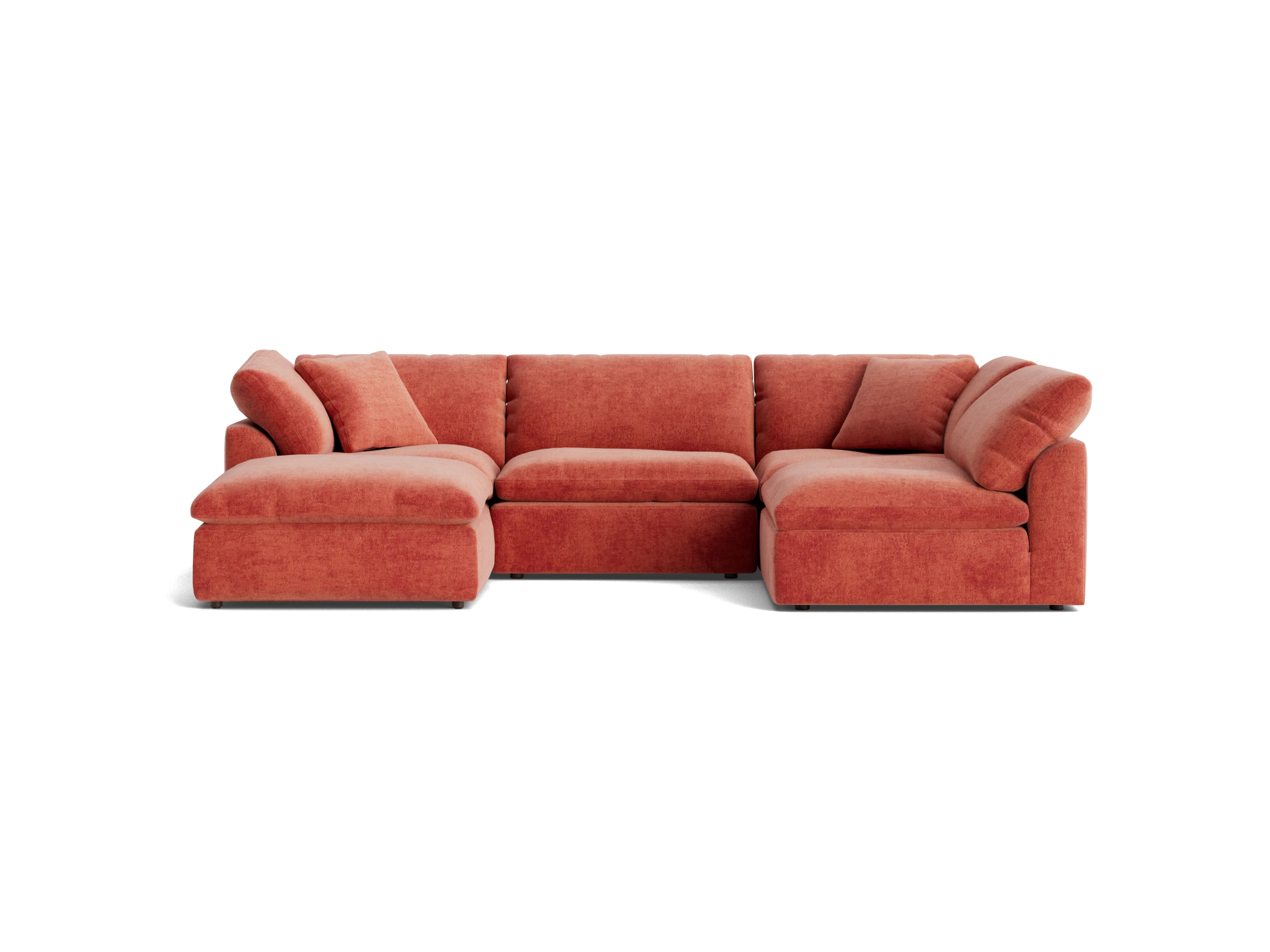 bryant sofa bumper sectional %285 piece%29 plush terra rose