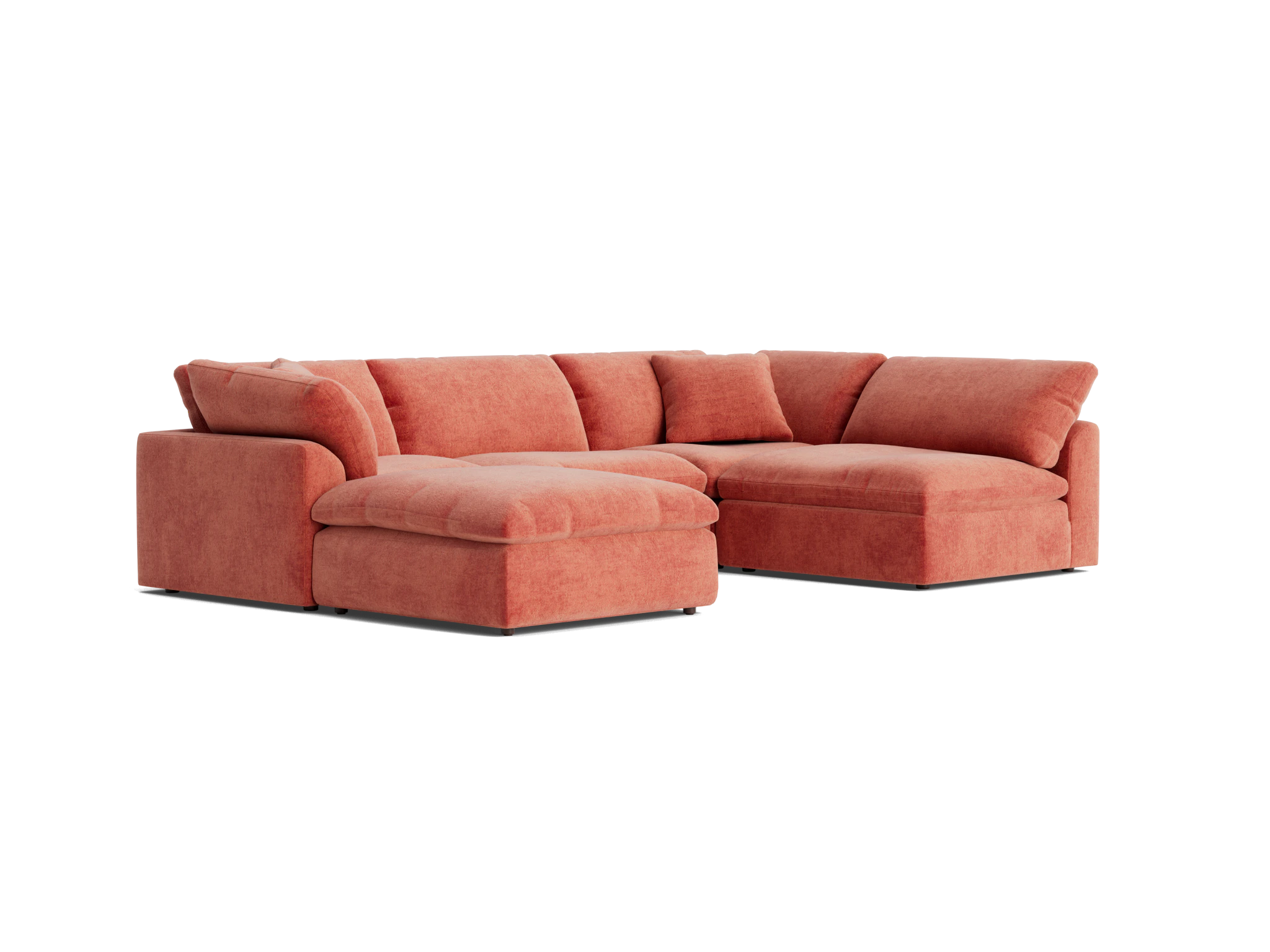 bryant sofa bumper sectional %285 piece%29 plush terra rose