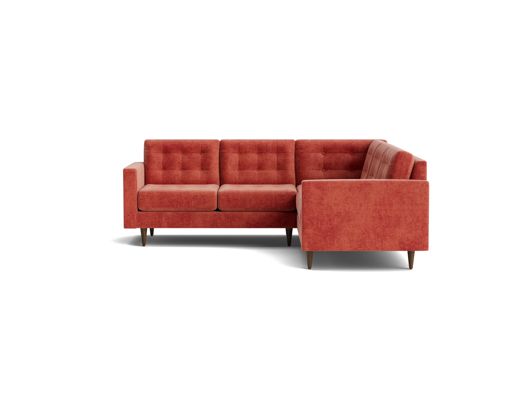 eliot apartment corner sectional %283 piece%29 plush terra rose