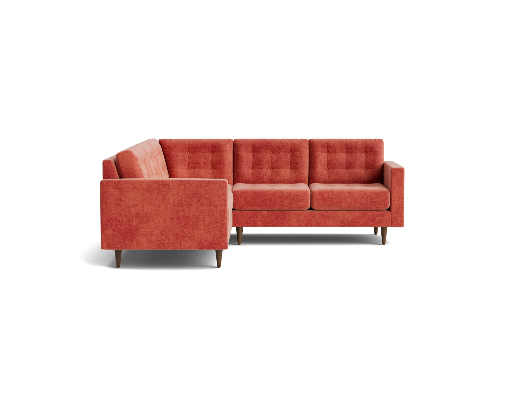 eliot apartment corner sectional %283 piece%29 plush terra rose