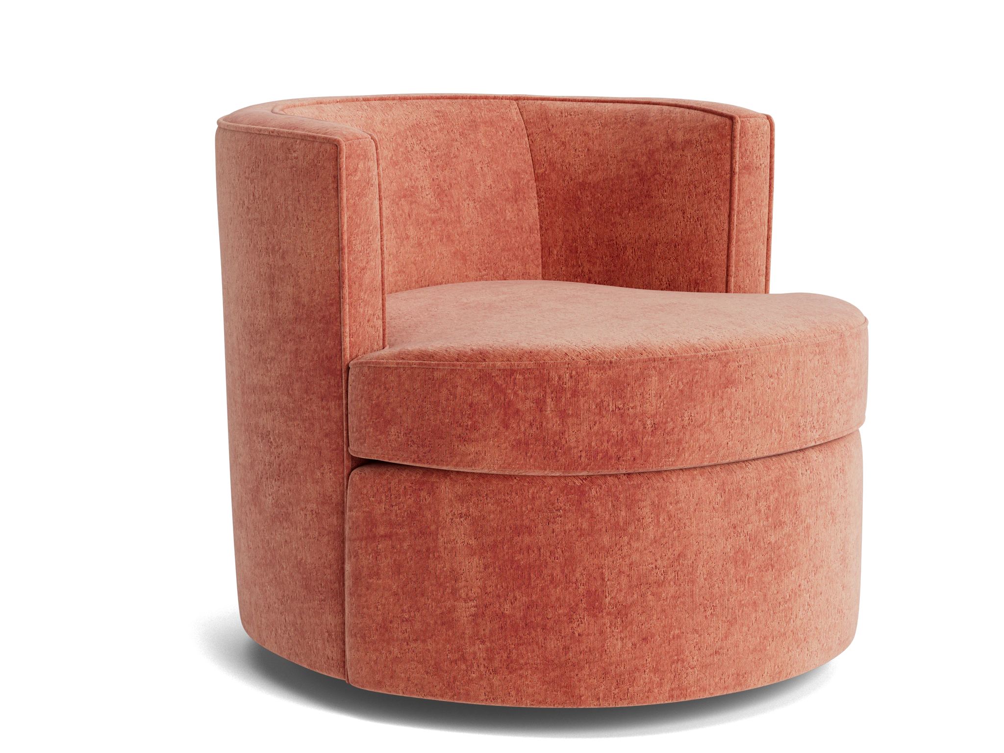 carly swivel chair plush terra rose