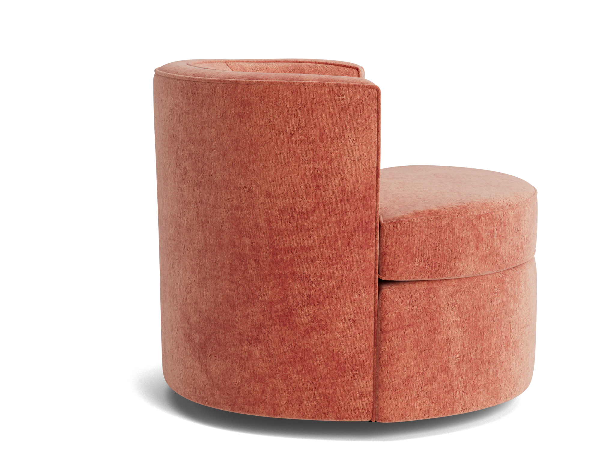 carly swivel chair plush terra rose