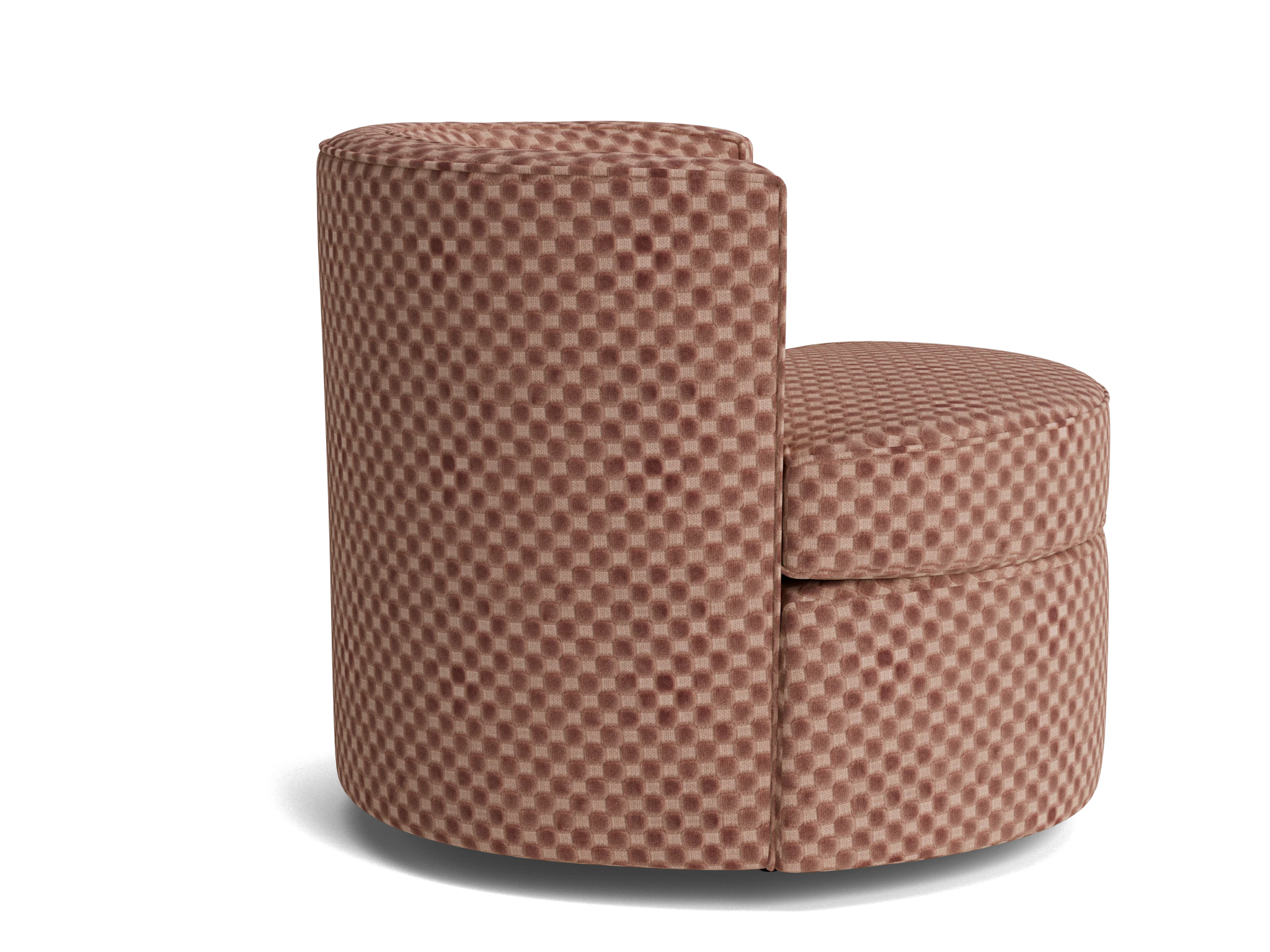 carly swivel chair checker pantone mocha mousse