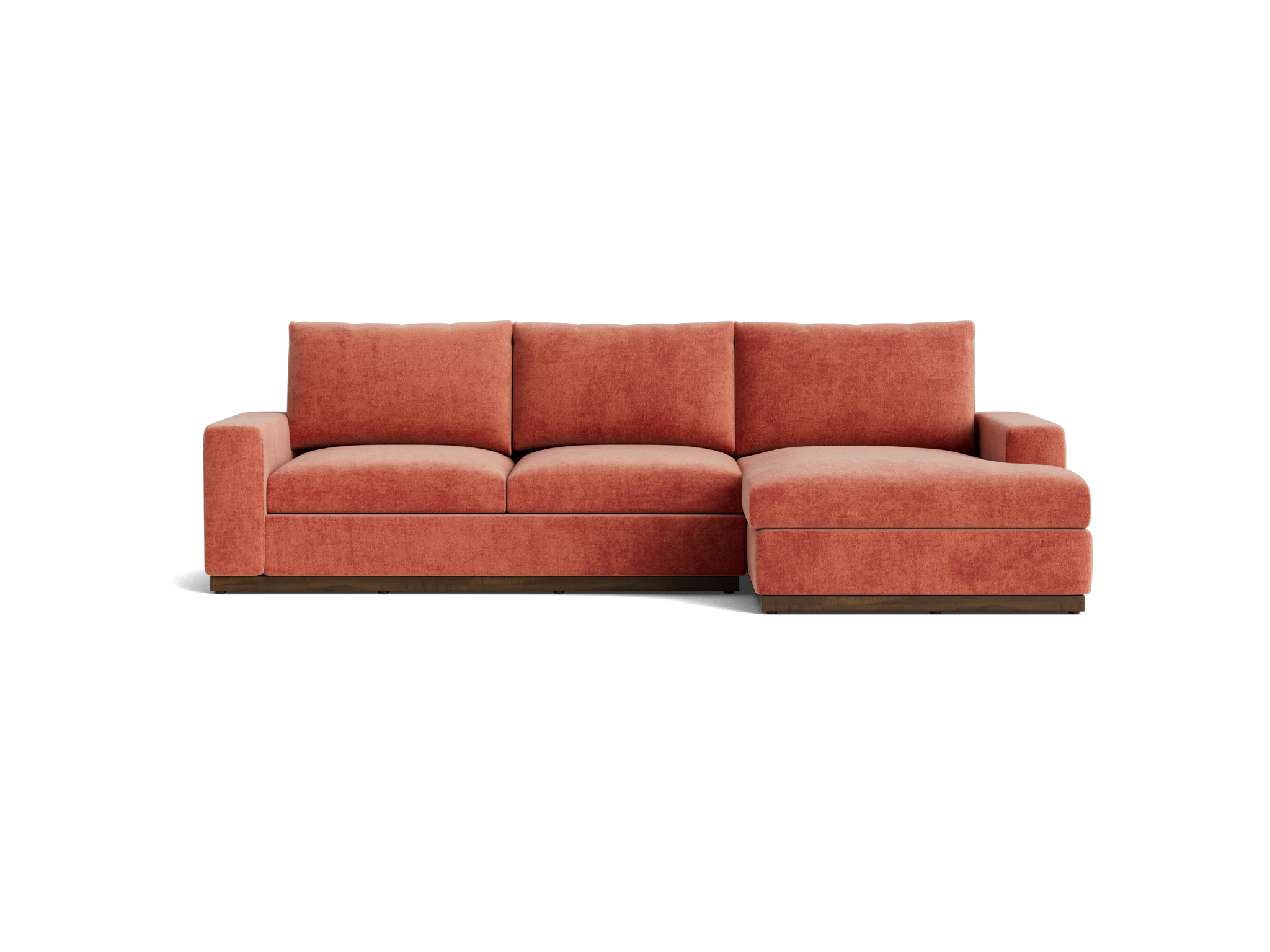 holt sectional with storage plush terra rose