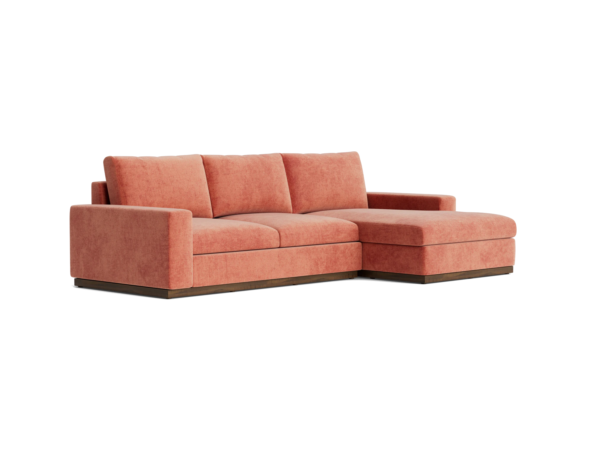 holt sectional with storage plush terra rose