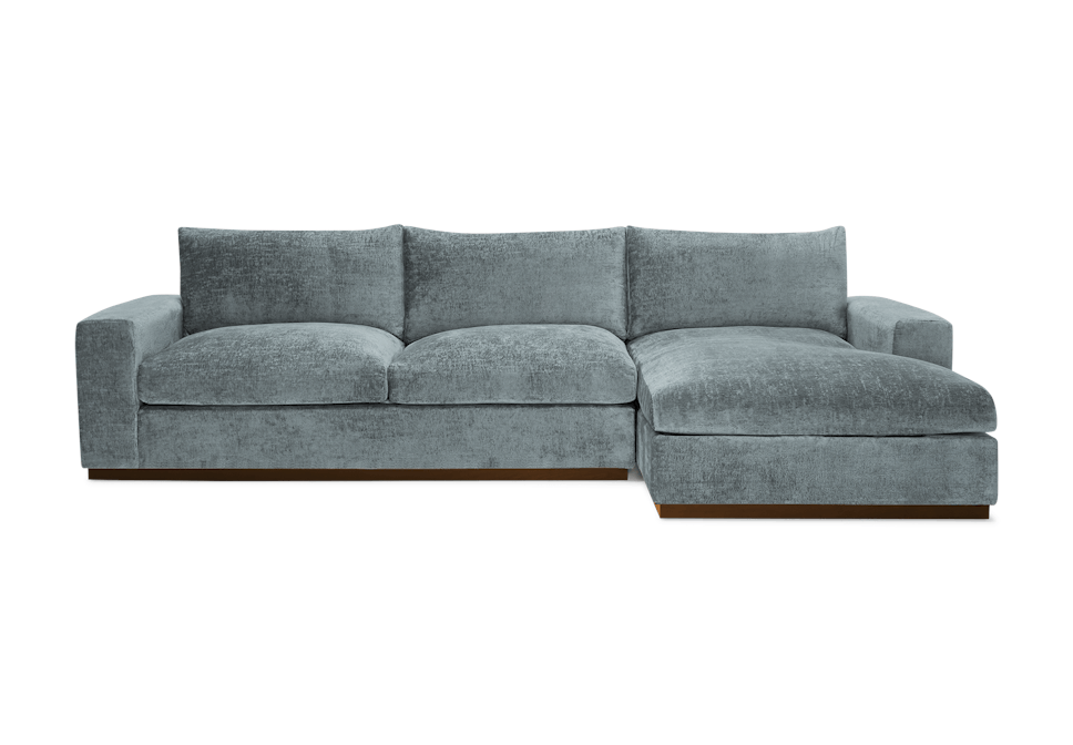 holt sectional with storage plush mist