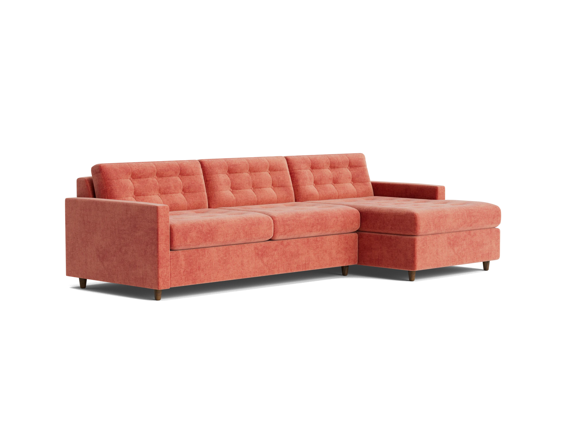 eliot sleeper sectional with storage plush terra rose
