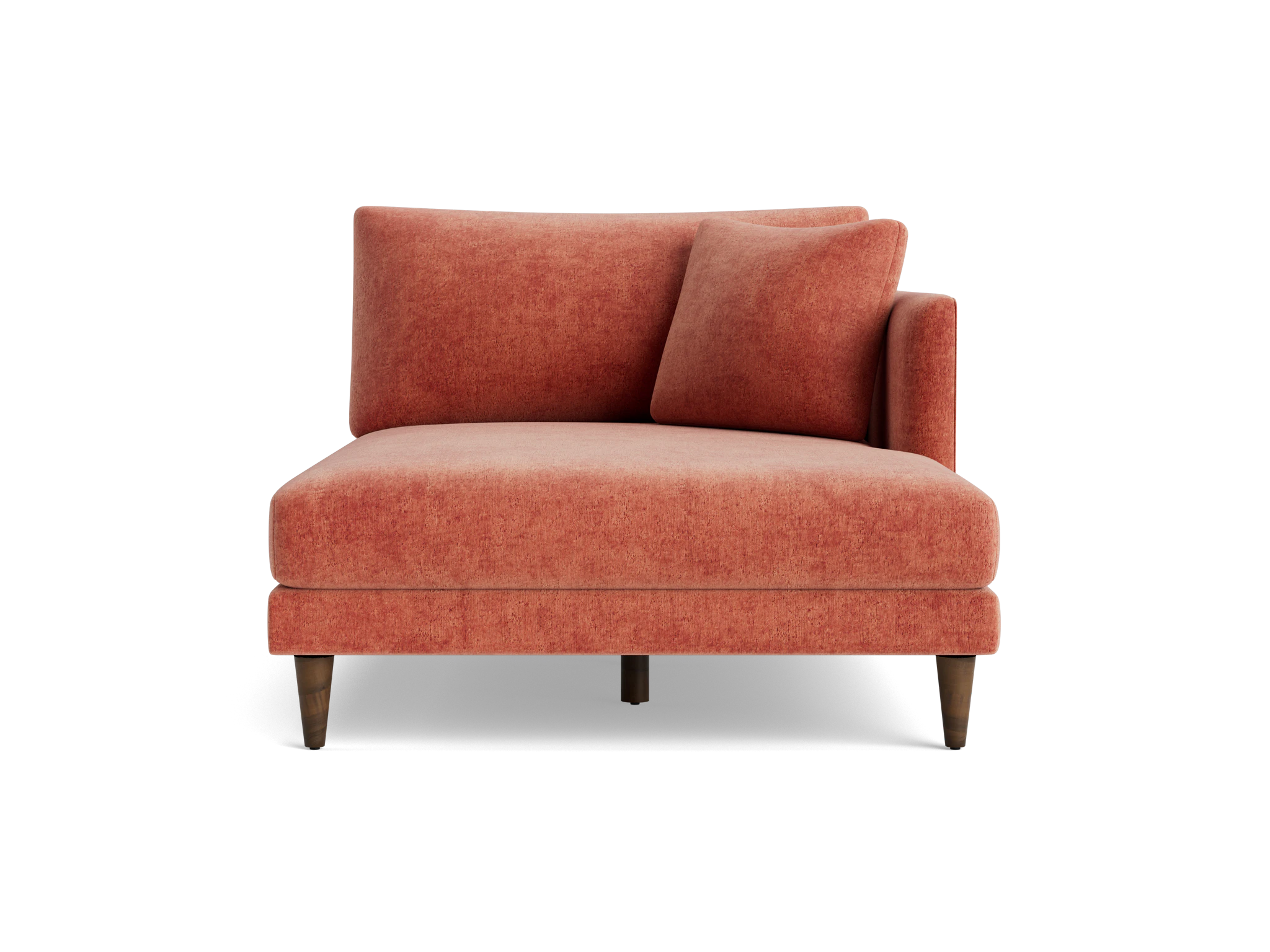 lewis single arm chaise plush terra rose