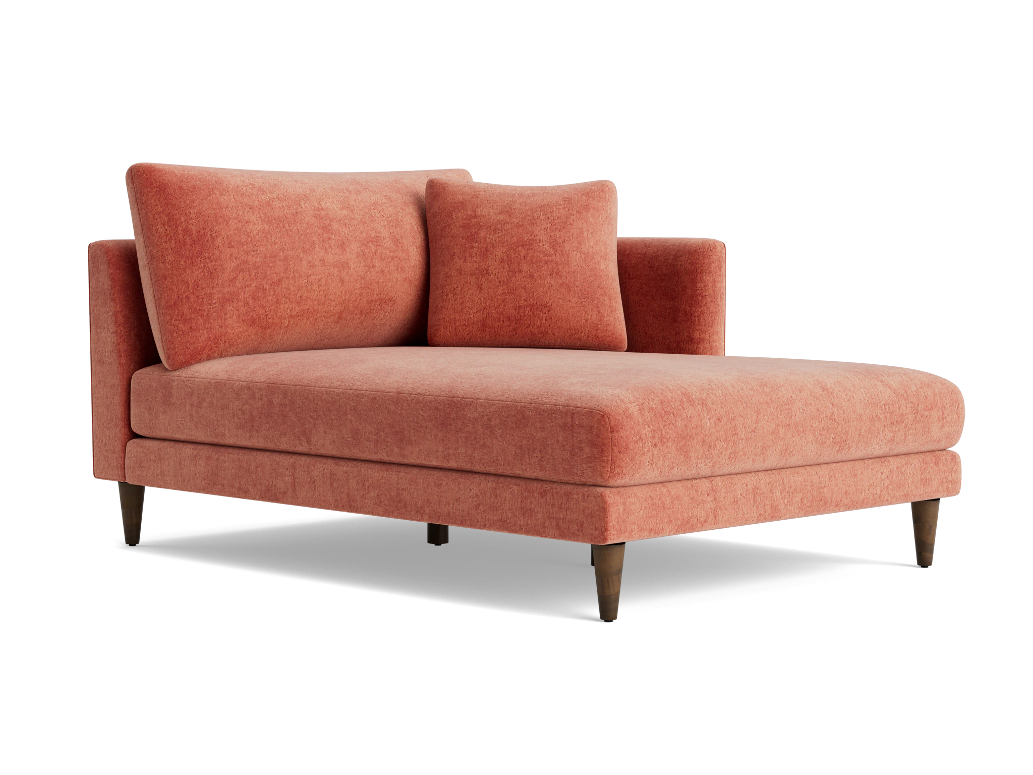 lewis single arm chaise plush terra rose