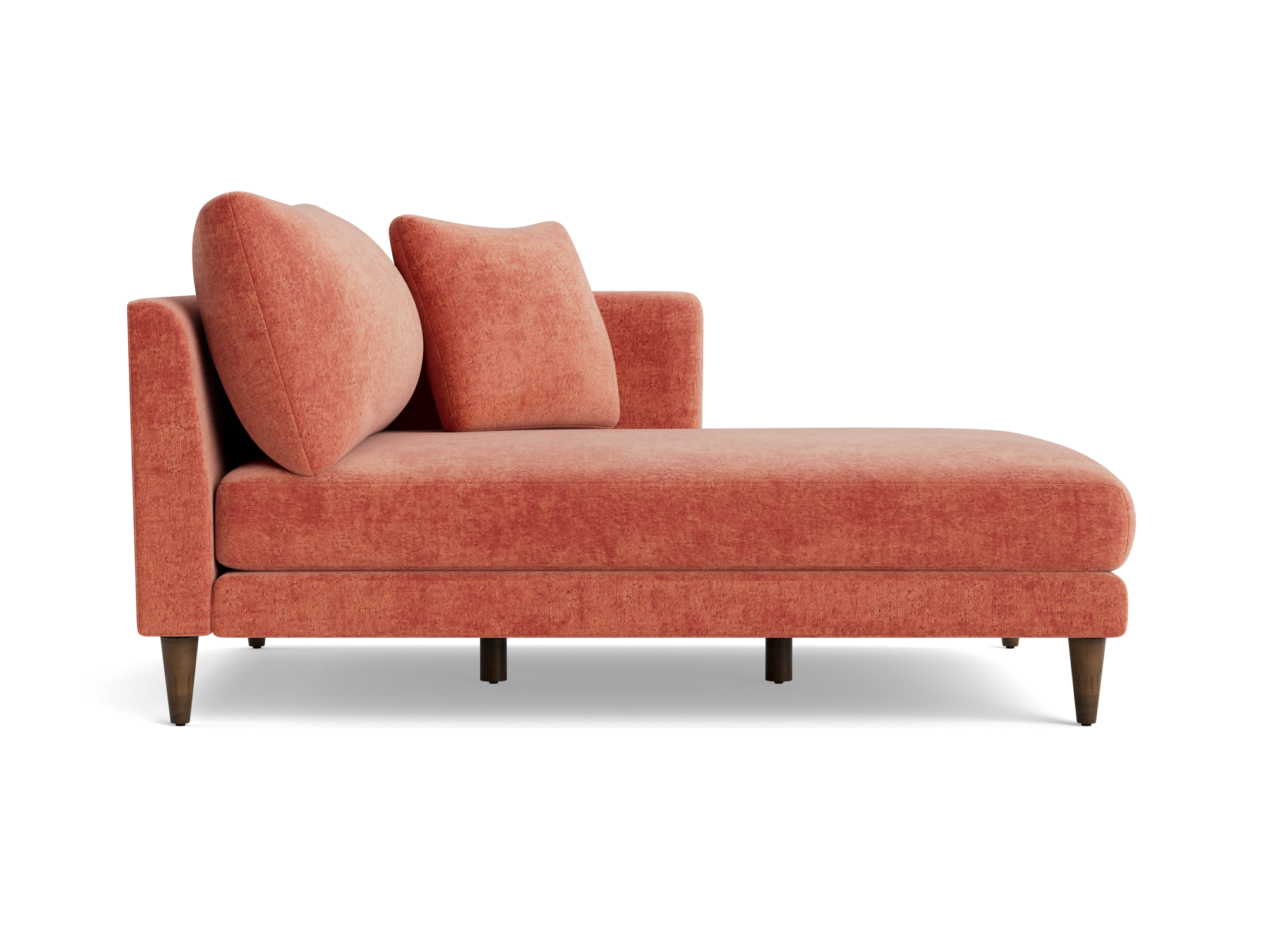 lewis single arm chaise plush terra rose