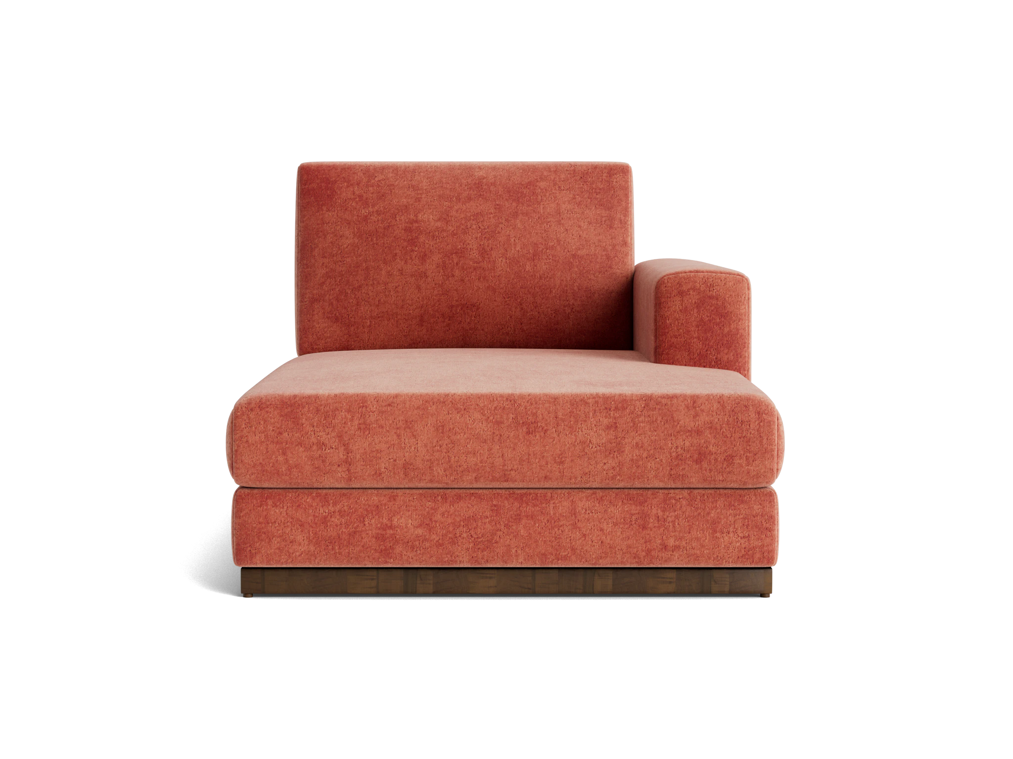 holt single arm chaise plush terra rose