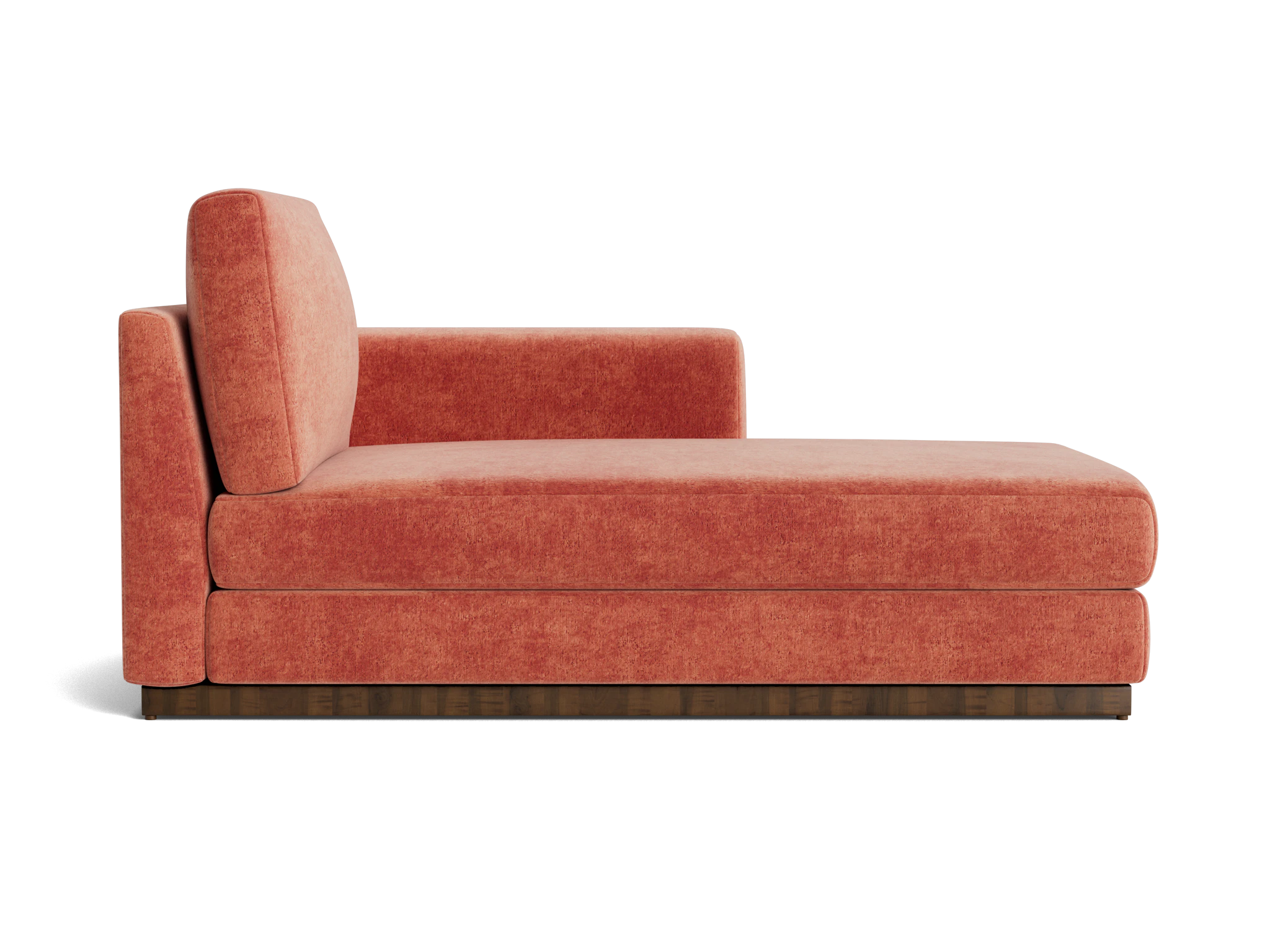 holt single arm chaise plush terra rose