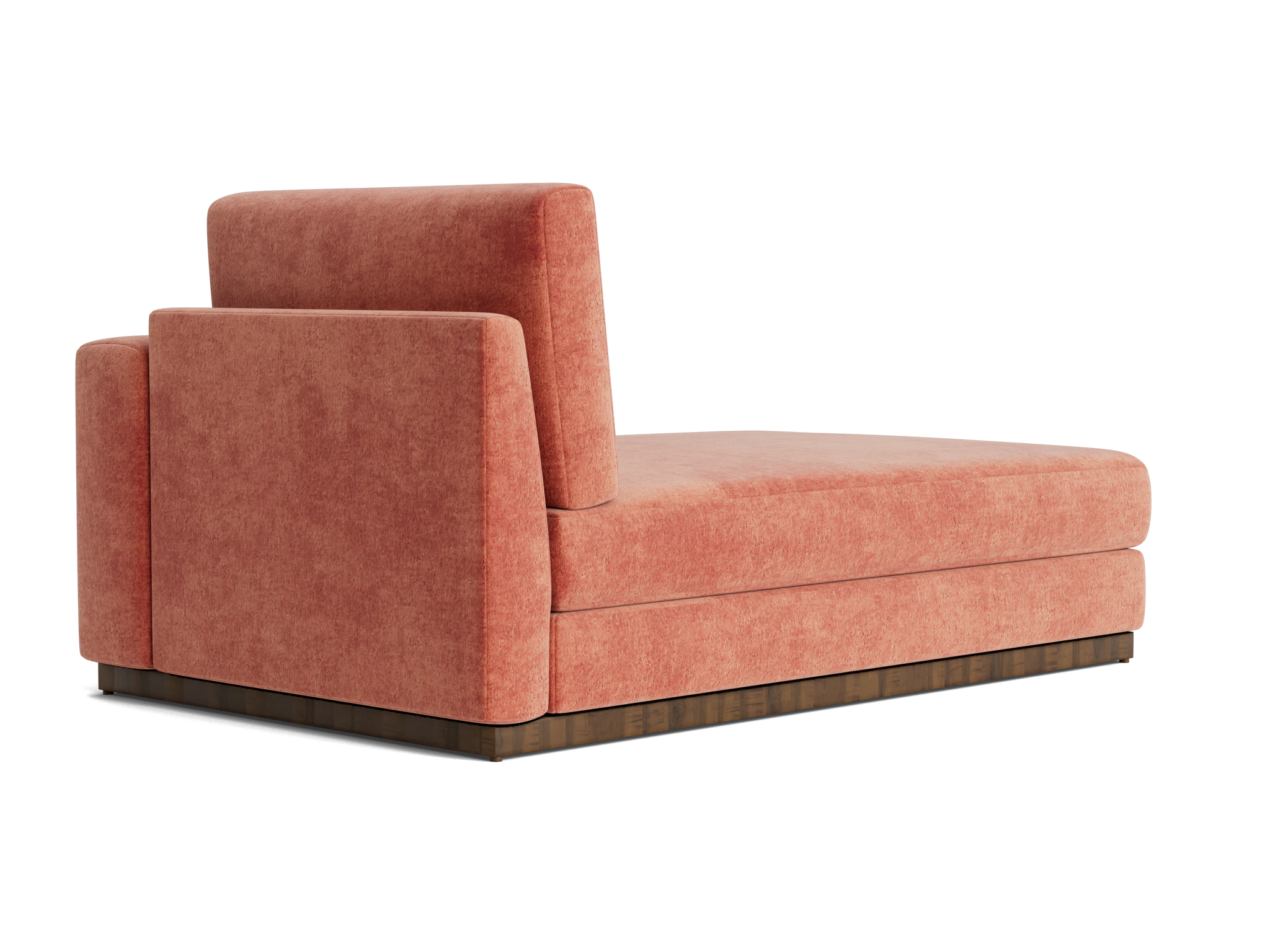 holt single arm chaise plush terra rose